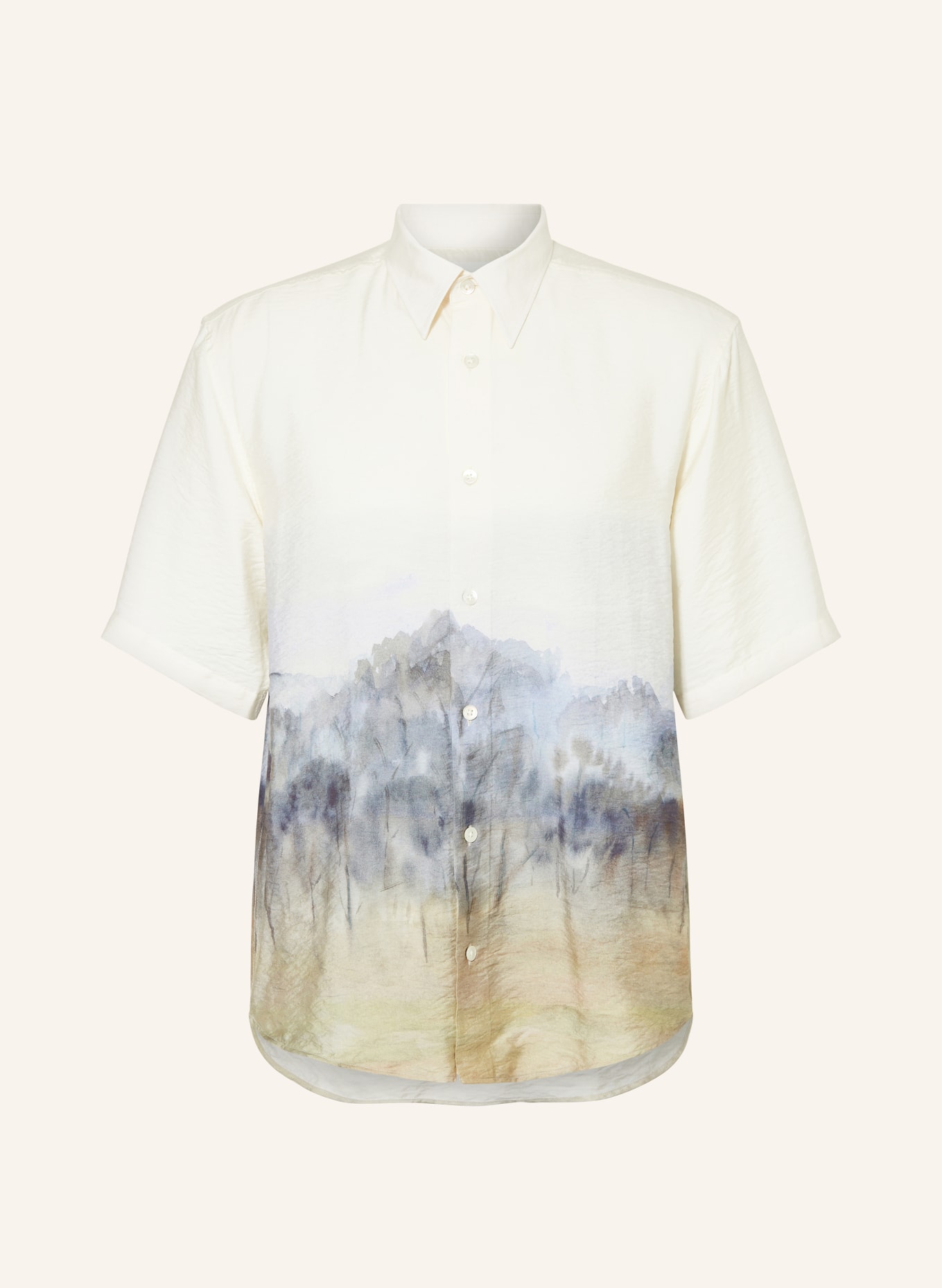 NN.07 Short sleeve shirt QUINSY comfort fit, Color: ECRU/ BLUE GRAY/ BEIGE (Image 1)