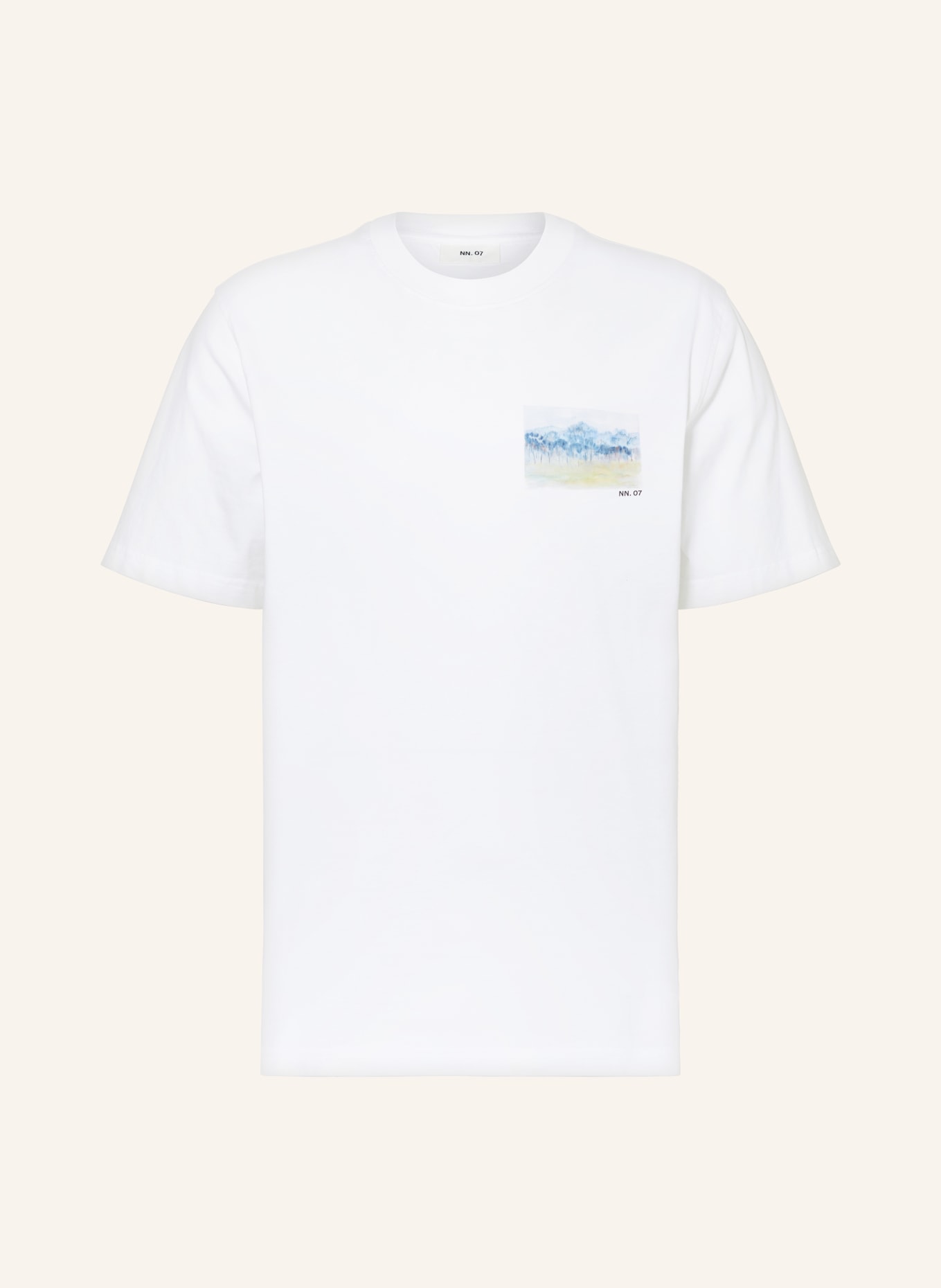 NN.07 T-shirt ADAM, Color: WHITE/ LIGHT BLUE/ LIGHT GREEN (Image 1)