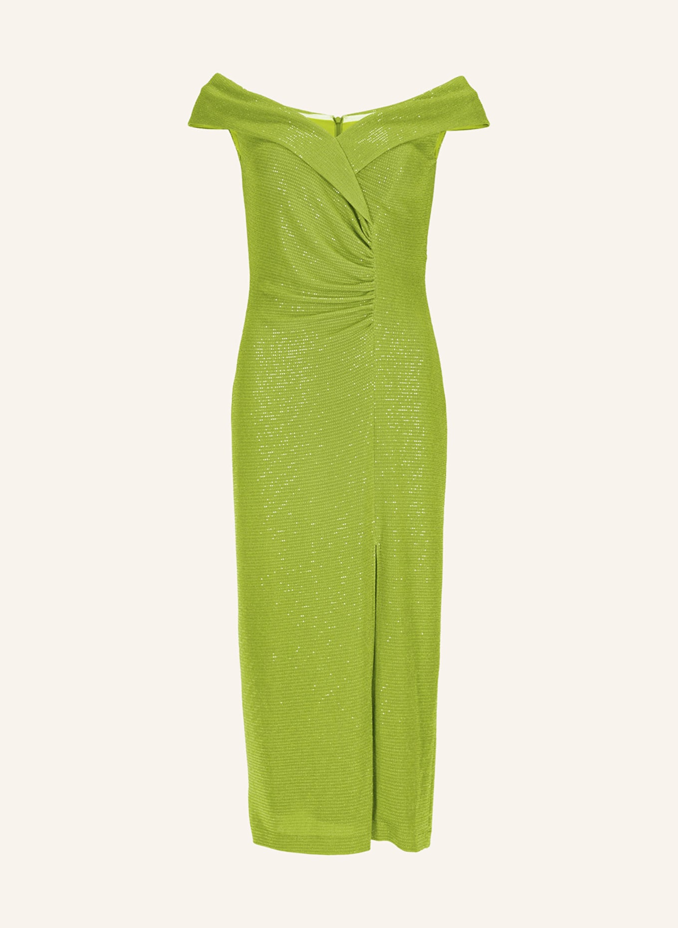 SWING Cocktail dress with sequins and glitter thread, Color: LIGHT GREEN (Image 1)