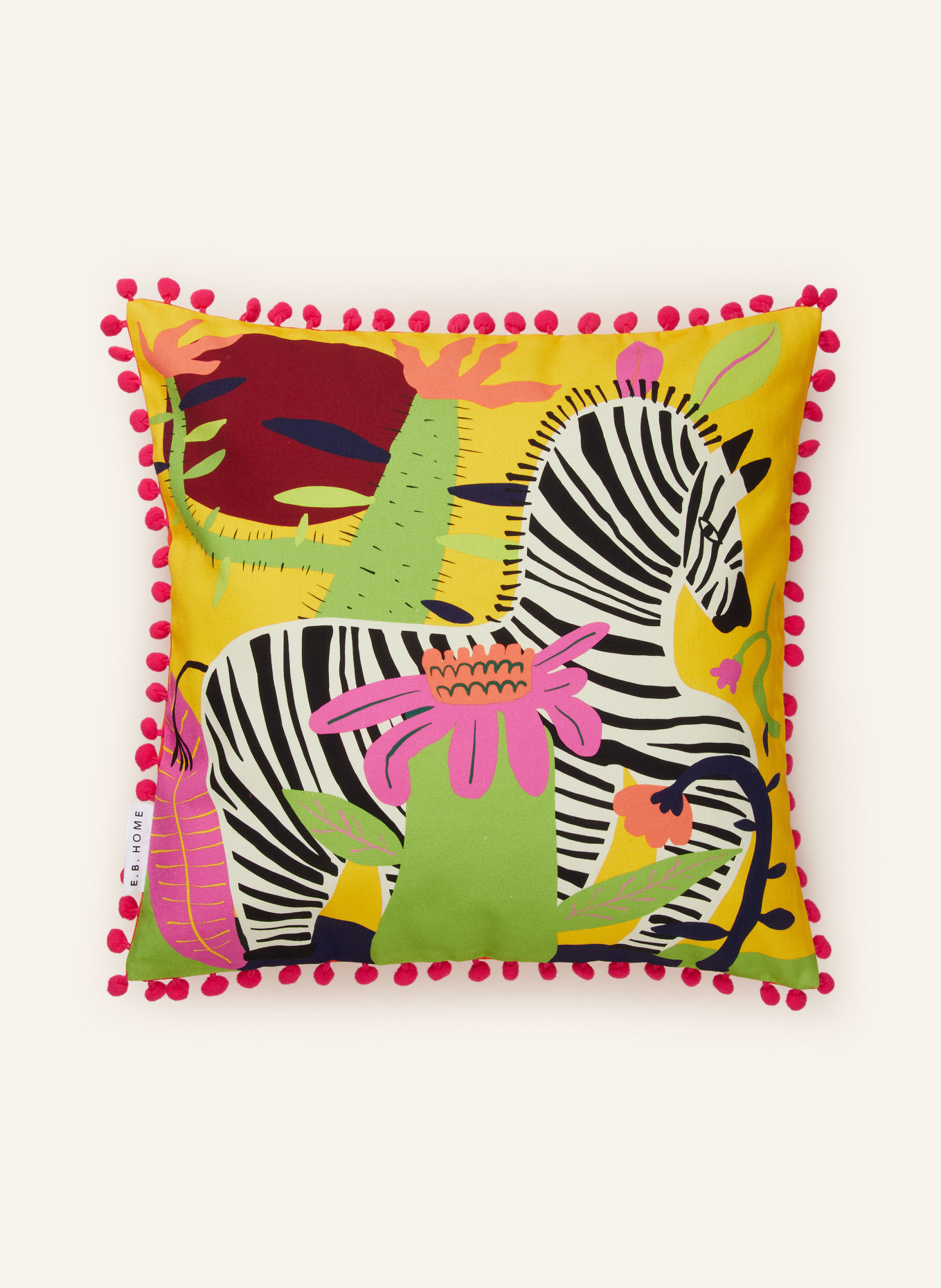EB HOME Decorative cushion cover, Color: YELLOW/ LIGHT GREEN/ PINK (Image 1)