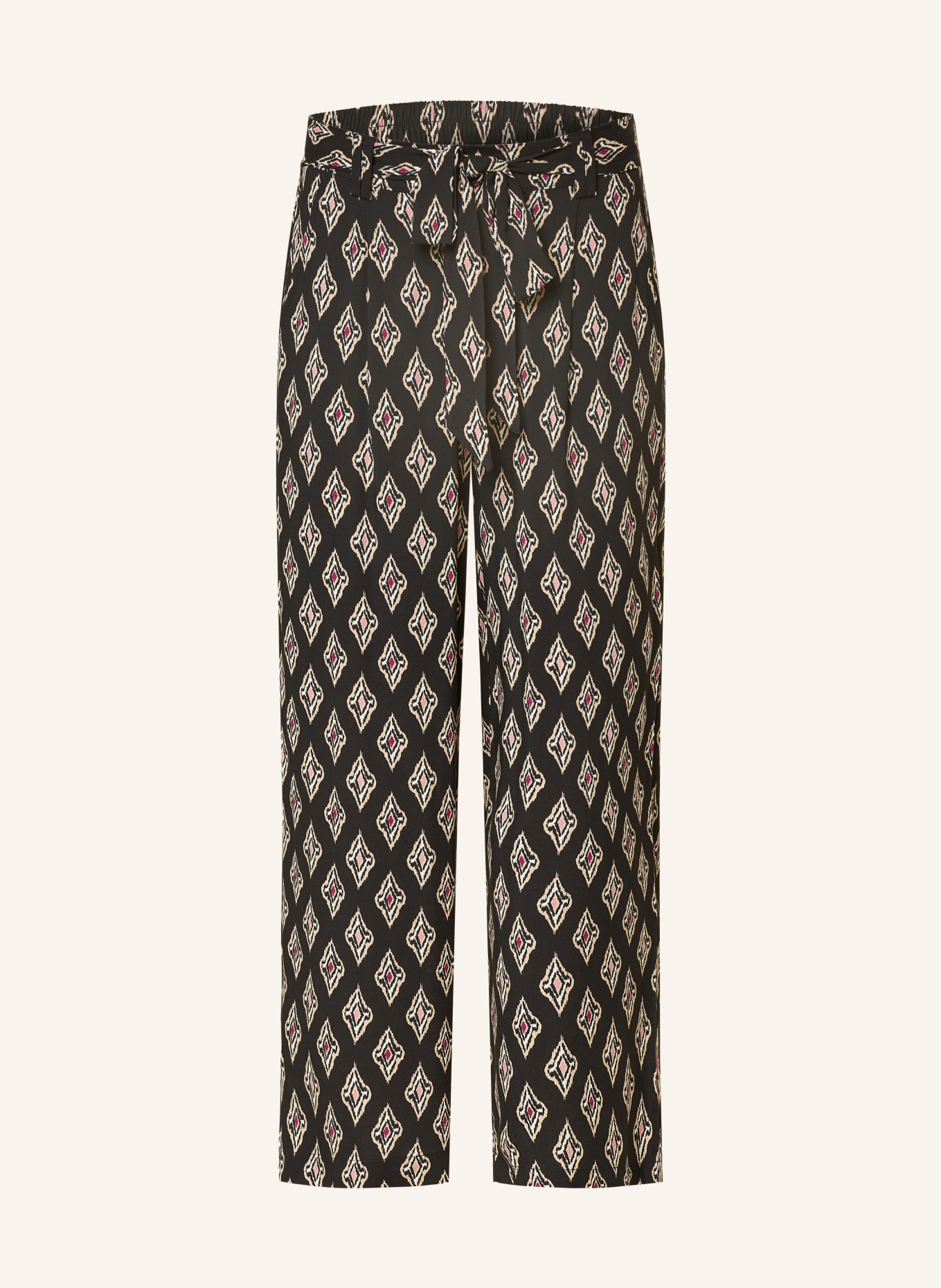ONLY 3/4 trousers, Color: BLACK/ BEIGE/ PINK (Image 1)