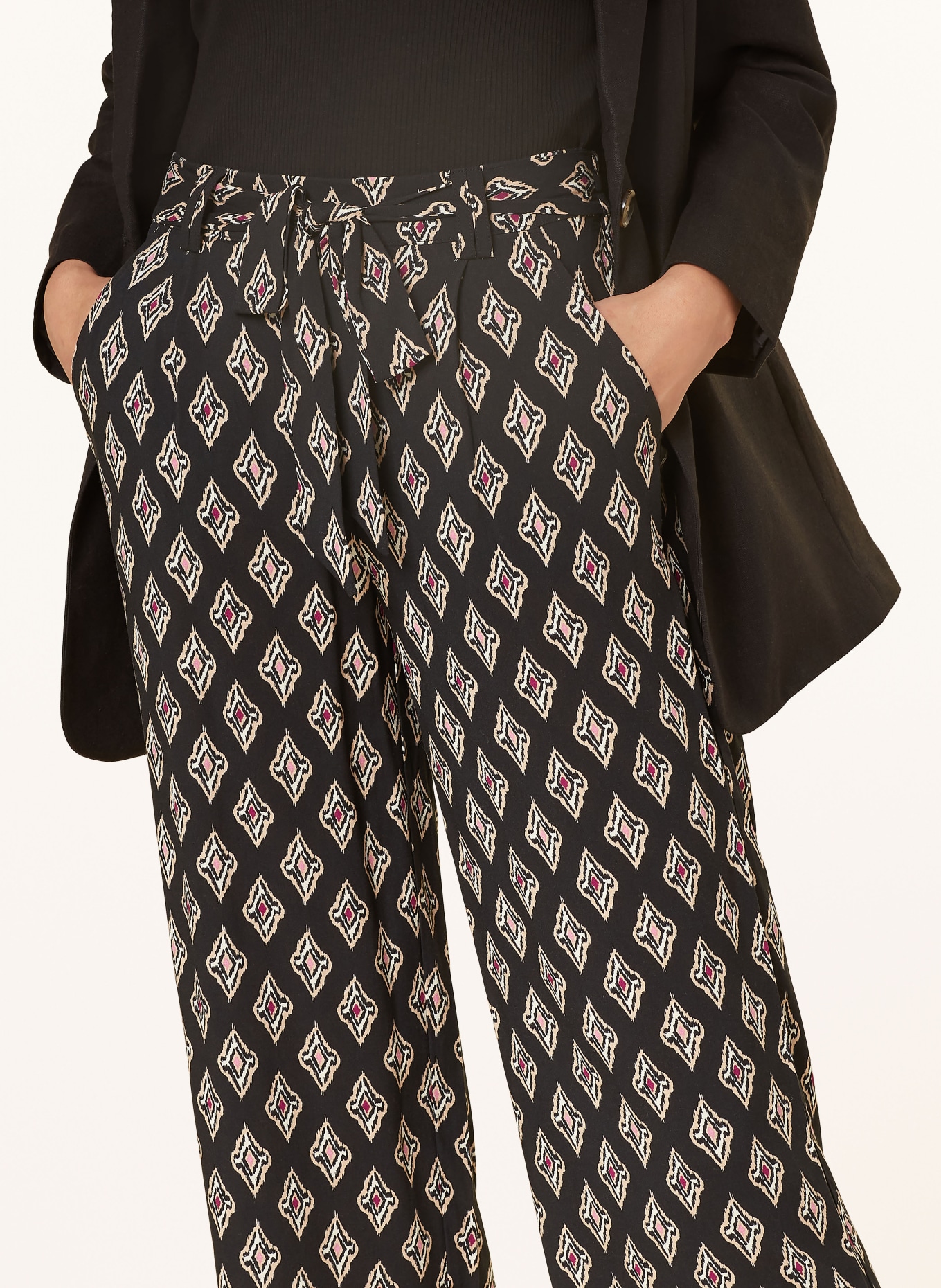 ONLY 3/4 trousers, Color: BLACK/ BEIGE/ PINK (Image 5)