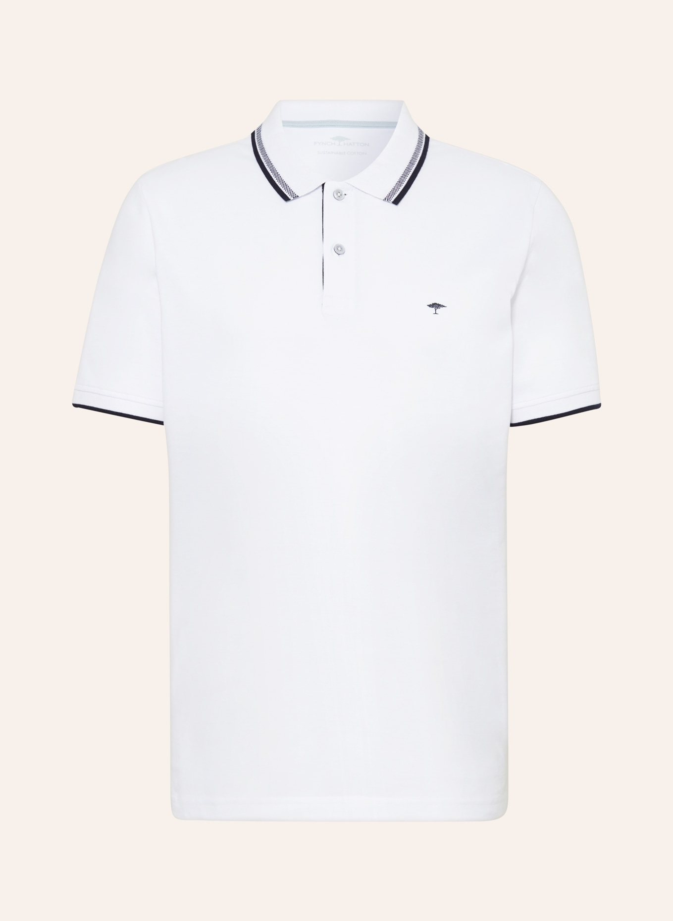 FYNCH-HATTON Piqué polo shirt, Color: WHITE (Image 1)