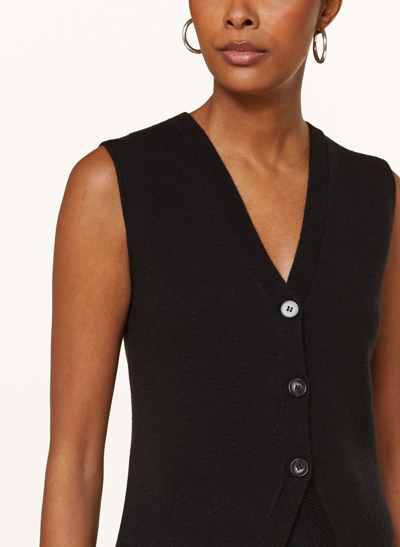 darling harbour Knit vest with cashmere, Color: BLACK (Image 4)