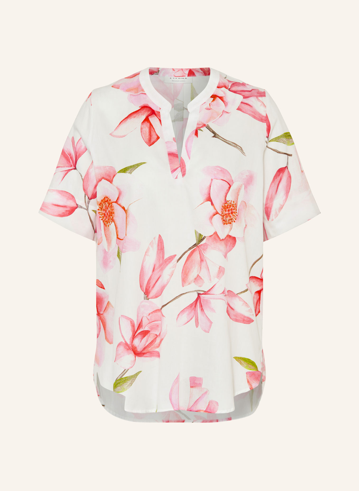 ETERNA Shirt blouse, Color: WHITE/ PINK/ GREEN (Image 1)