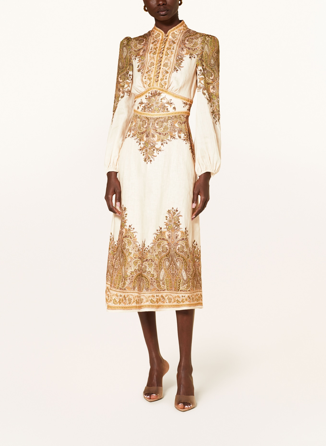 ZIMMERMANN Linen dress NATURA, Color: NUDE/ KHAKI/ DARK ORANGE (Image 2)