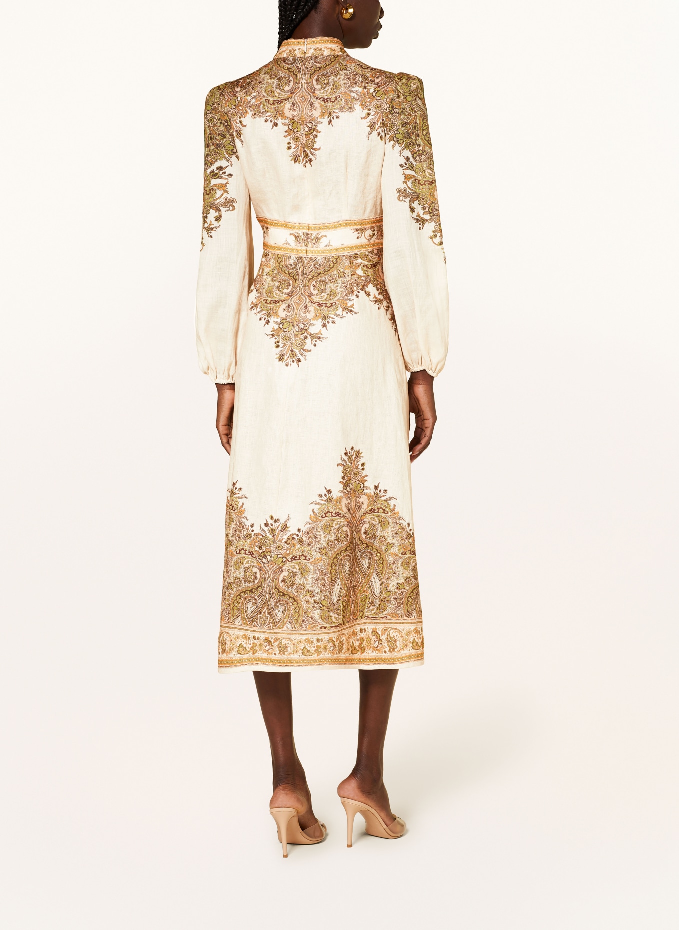 ZIMMERMANN Linen dress NATURA, Color: NUDE/ KHAKI/ DARK ORANGE (Image 3)