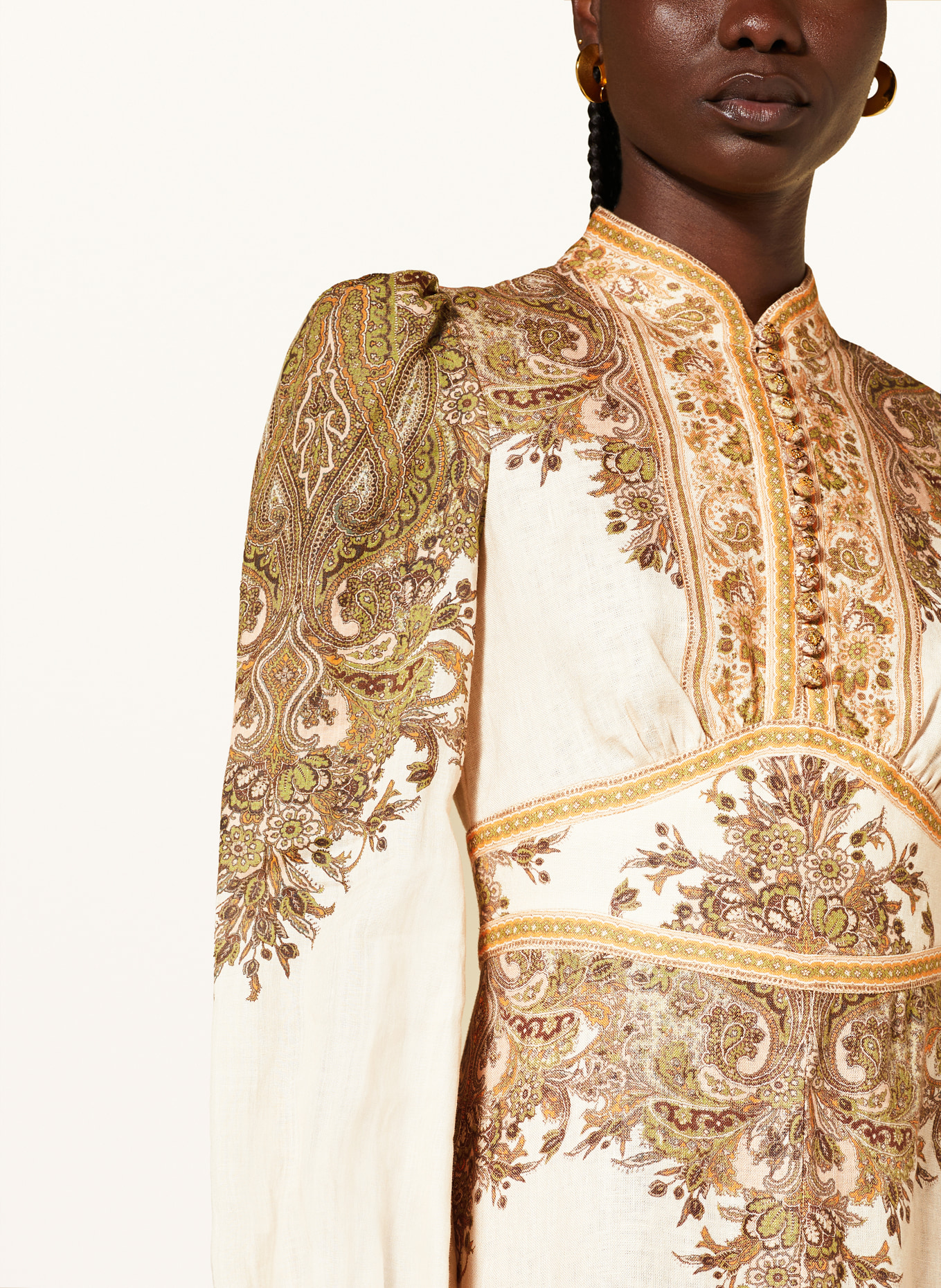 ZIMMERMANN Linen dress NATURA, Color: NUDE/ KHAKI/ DARK ORANGE (Image 4)