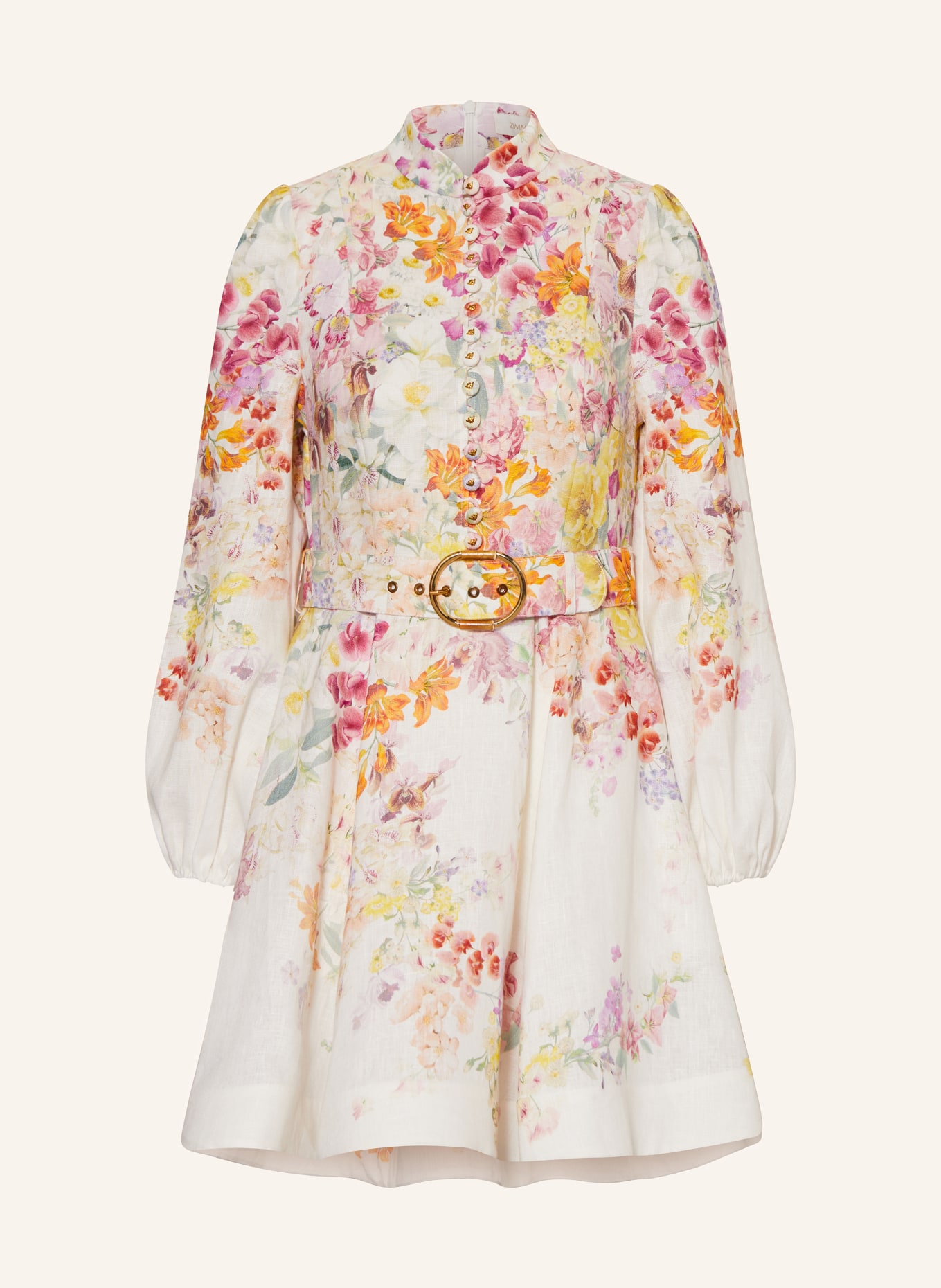 ZIMMERMANN Linen dress NATURA, Color: ECRU/ PURPLE/ ORANGE (Image 1)