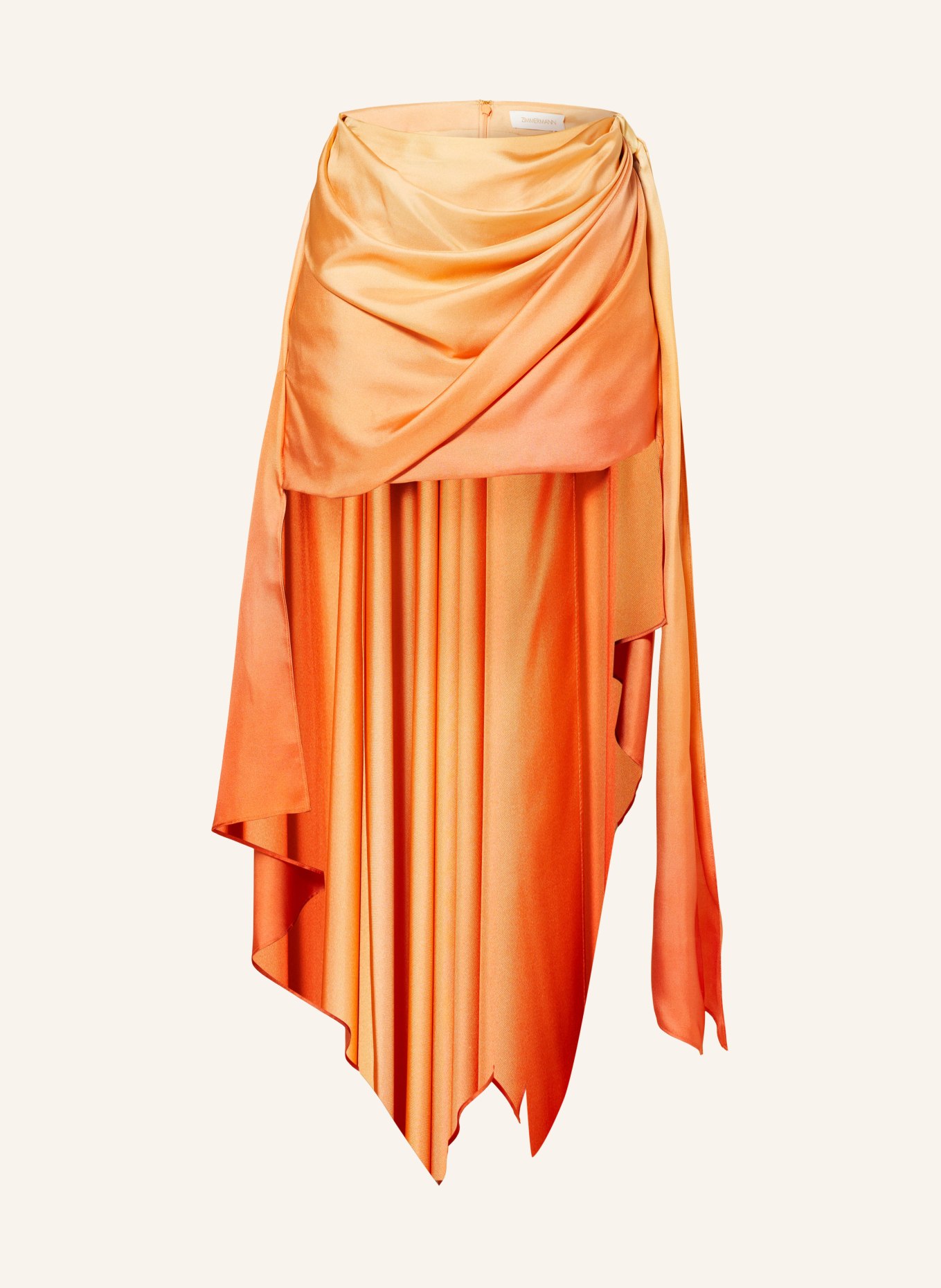 ZIMMERMANN Silk skirt TRANQUILITY, Color: ORANGE (Image 1)