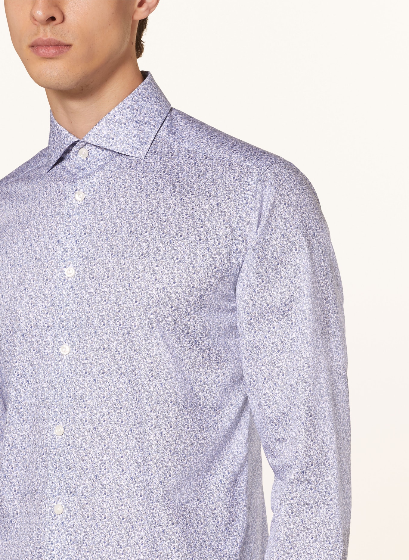 ETON Shirt slim fit, Color: LIGHT BLUE/ TAUPE/ WHITE (Image 4)