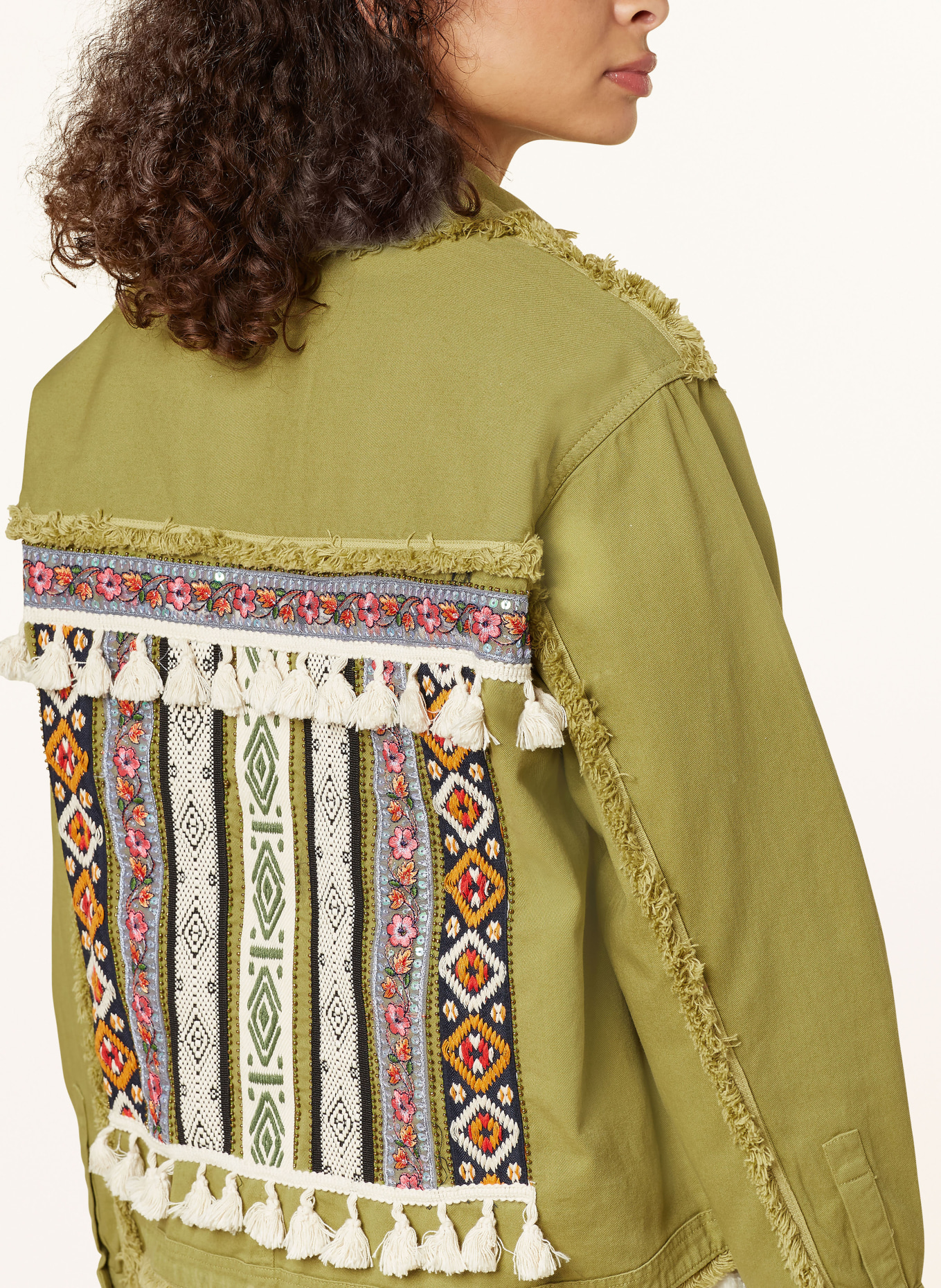 Y.A.S. Jacket with sequins and decorative beads, Color: OLIVE (Image 4)
