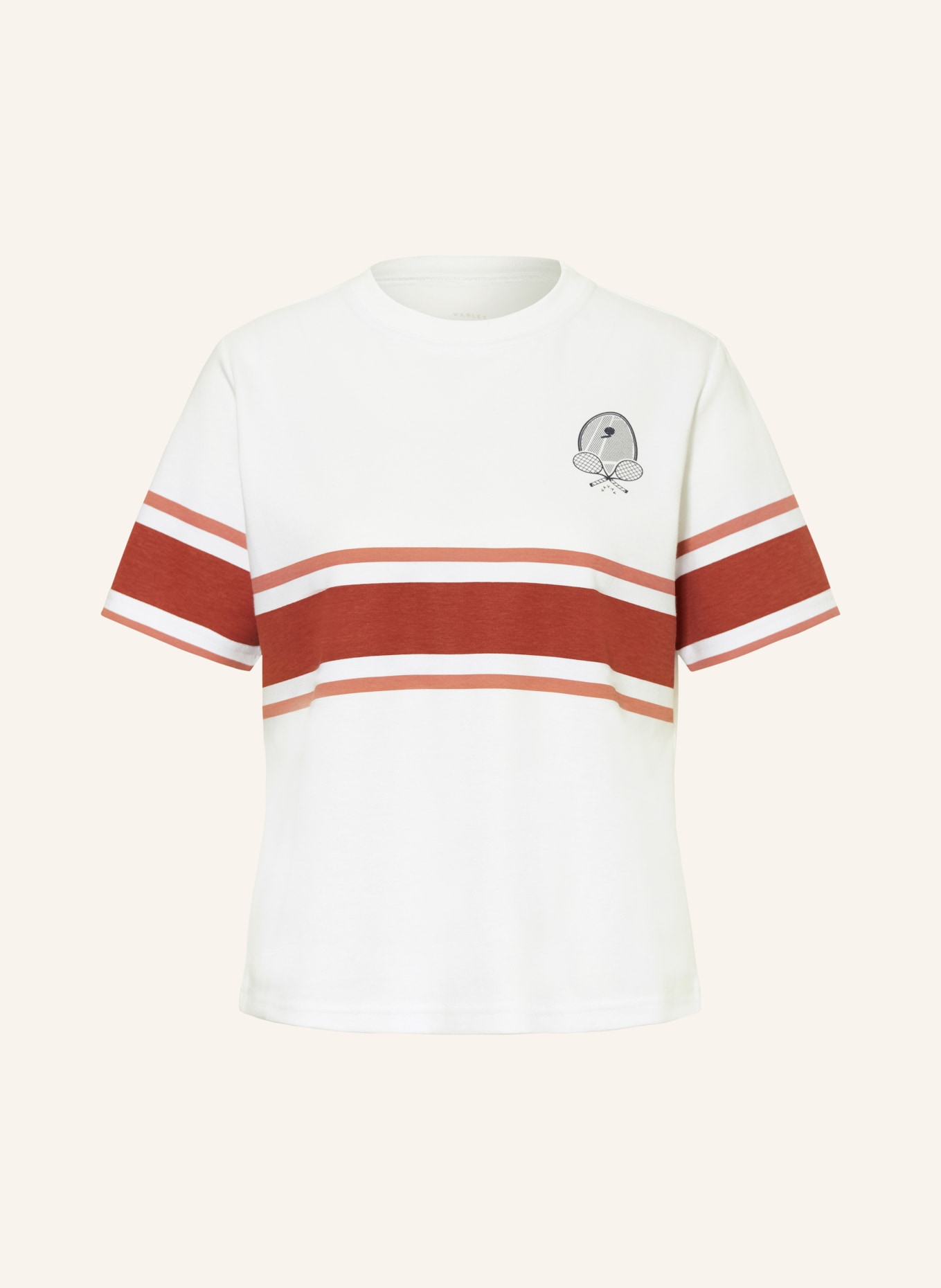 VARLEY T-shirt LENTON, Color: WHITE/ COGNAC (Image 1)