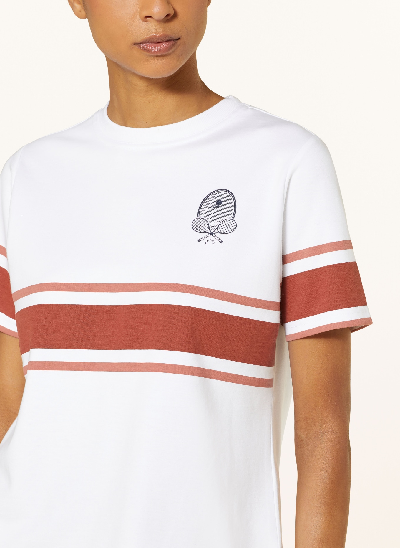 VARLEY T-shirt LENTON, Color: WHITE/ COGNAC (Image 4)
