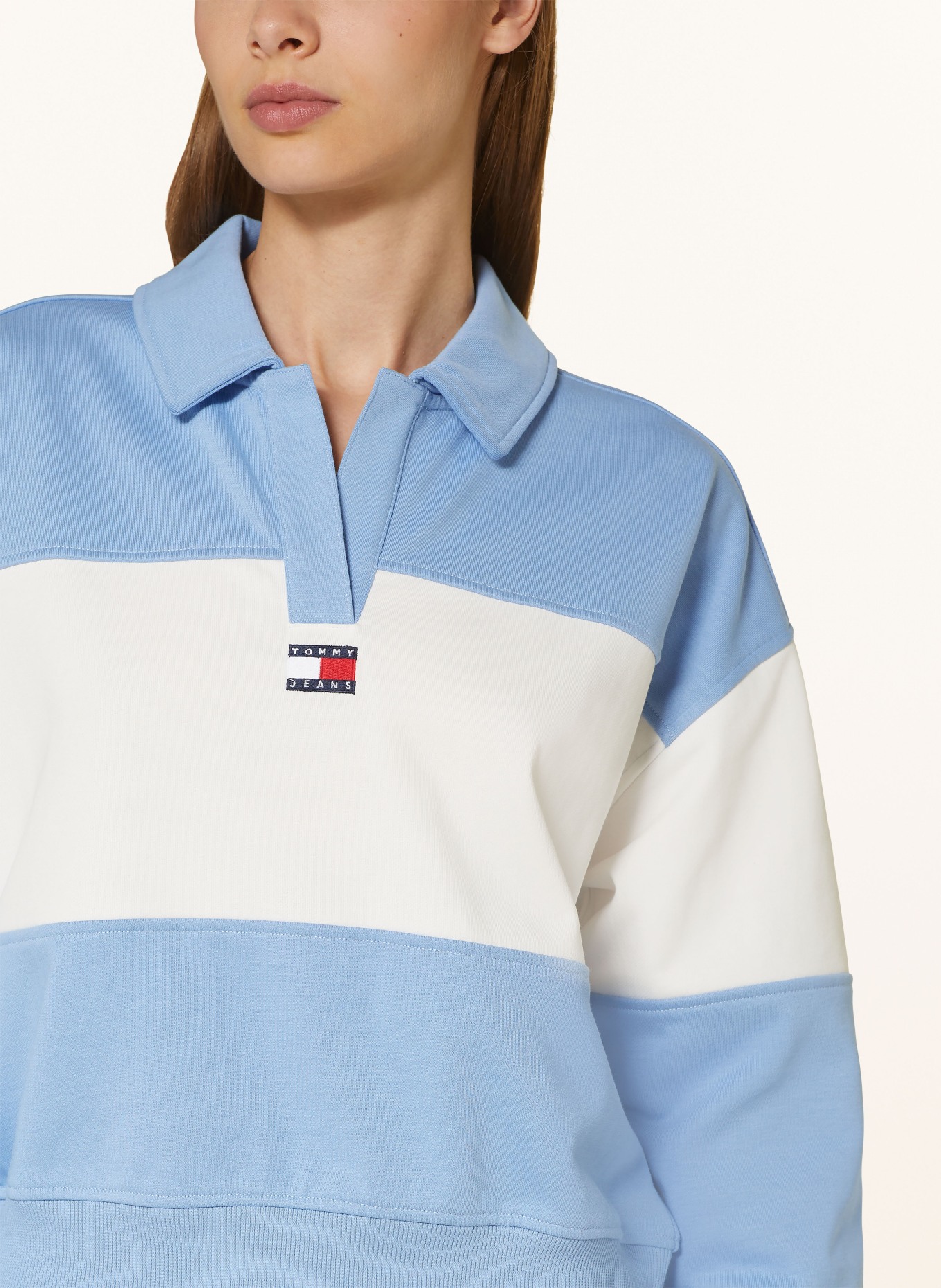 TOMMY JEANS Rugby shirt in light blue white