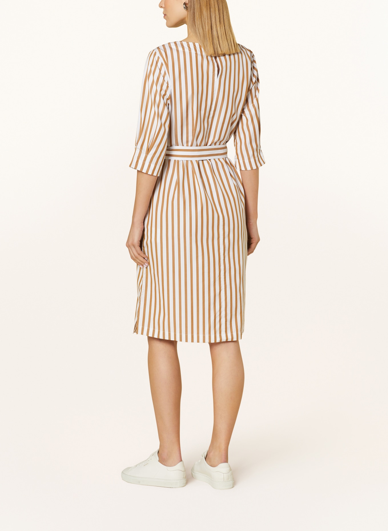 MAERZ MUENCHEN Dress with 3/4 sleeves, Color: COGNAC/ WHITE (Image 3)