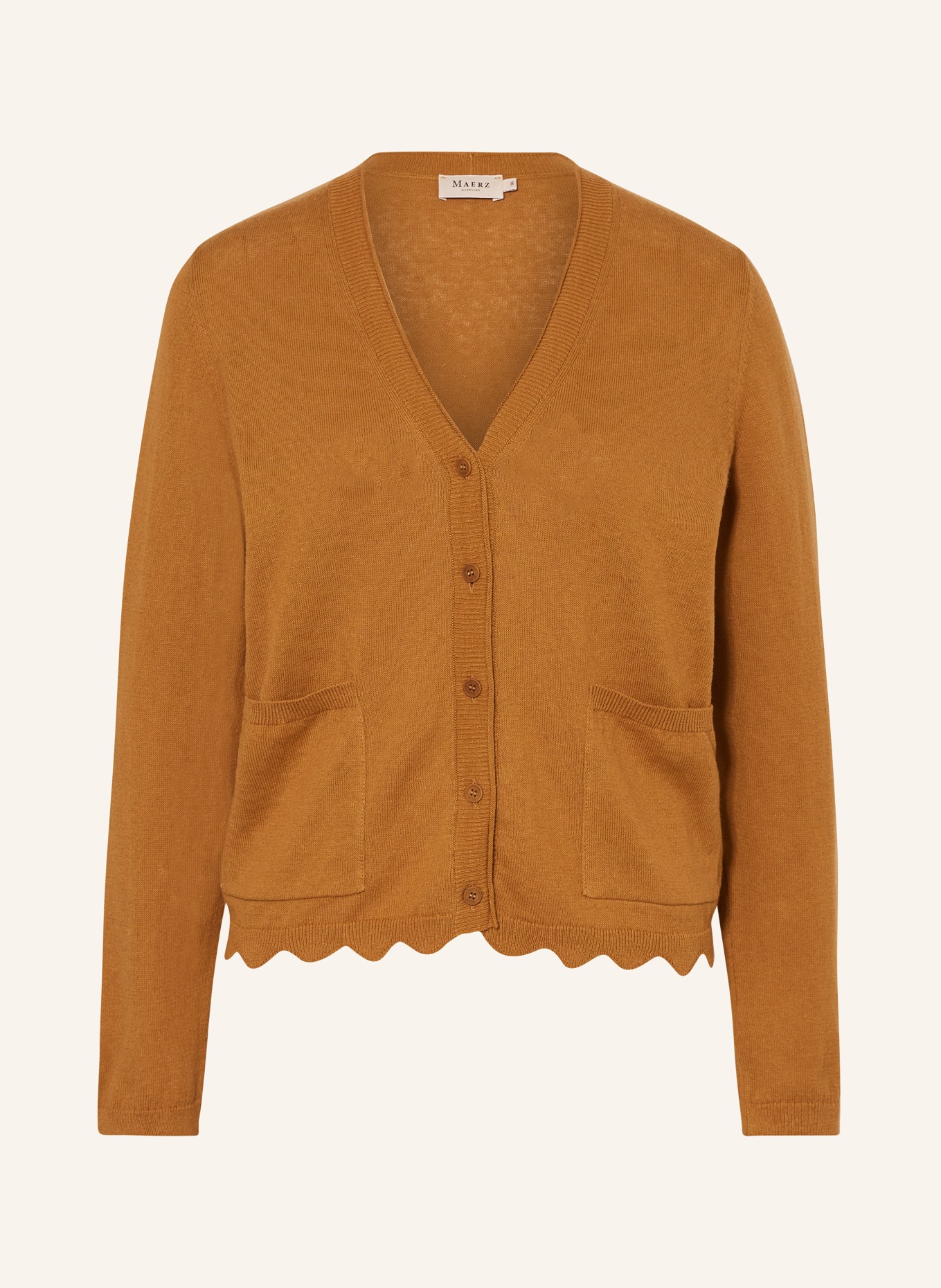 MAERZ MUENCHEN Cardigan with linen, Color: BROWN (Image 1)