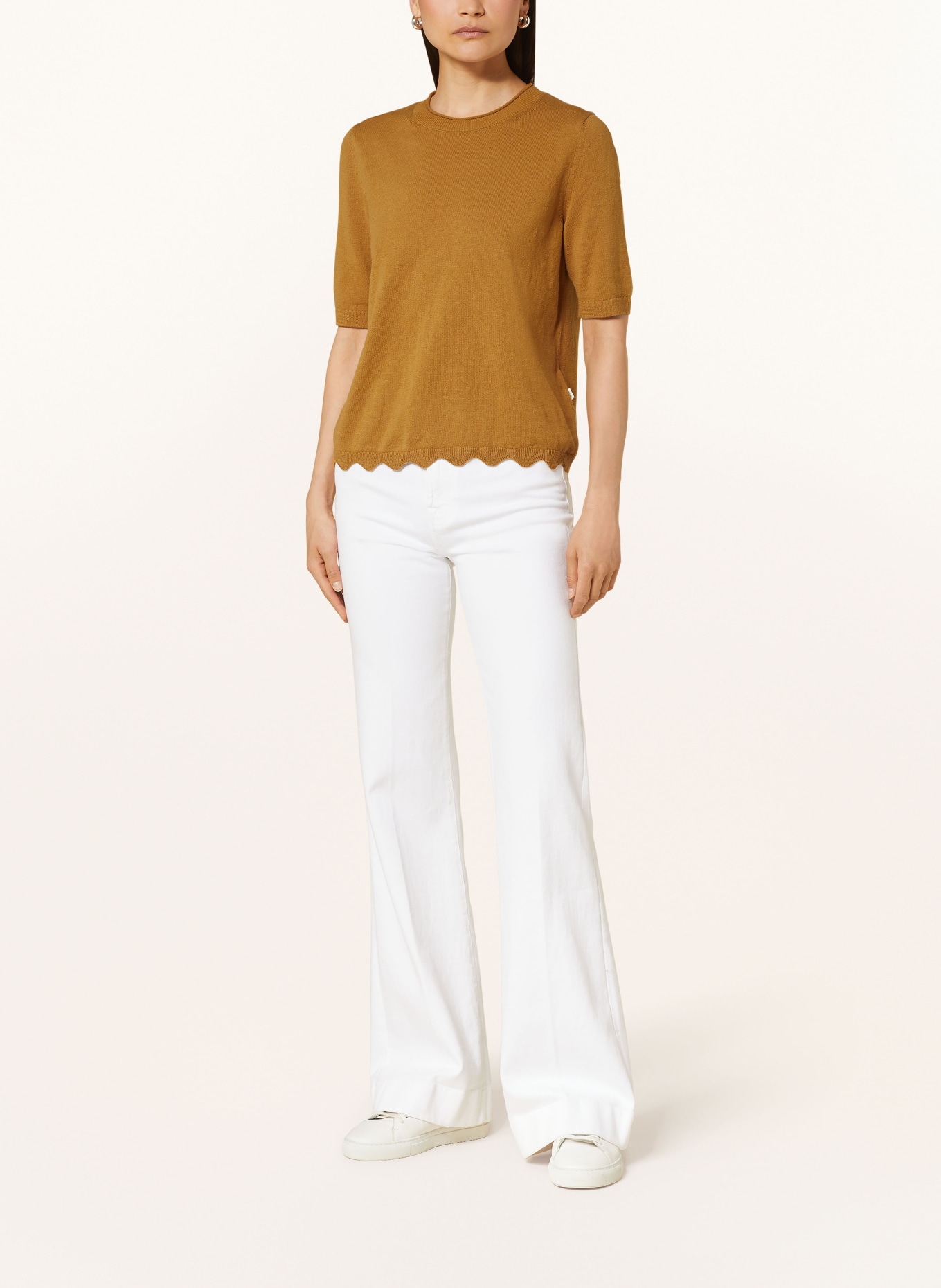 MAERZ MUENCHEN Knit shirt with linen, Color: LIGHT BROWN (Image 2)