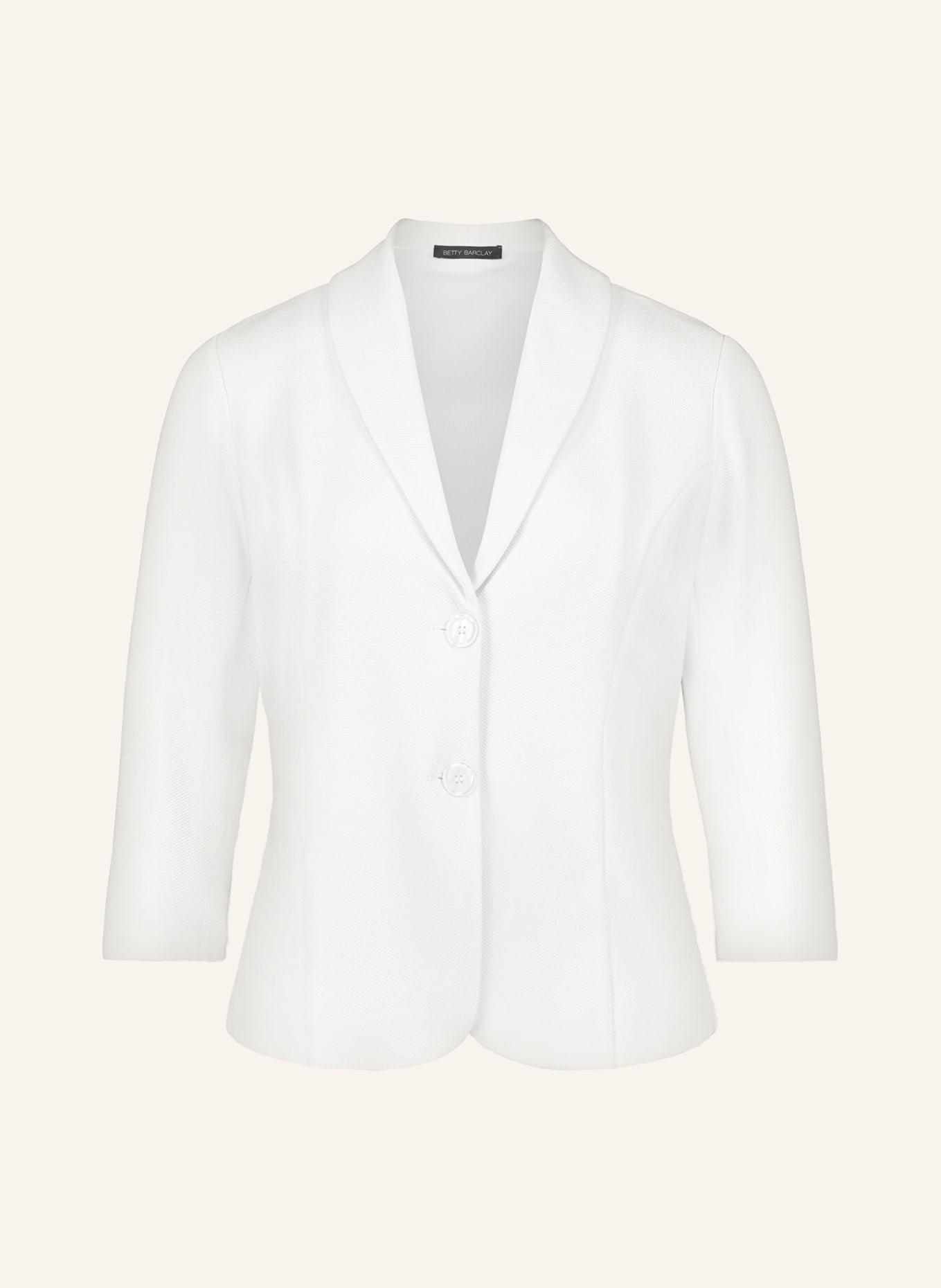 Betty Barclay Piqué blazer with 3/4 sleeves, Color: CREAM (Image 1)