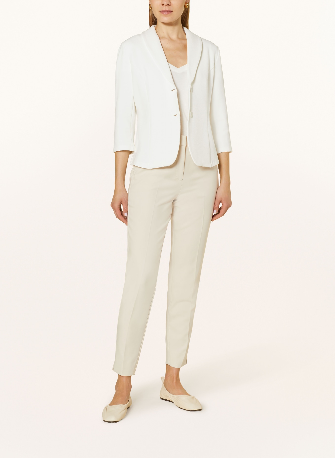 Betty Barclay Piqué blazer with 3/4 sleeves, Color: CREAM (Image 2)