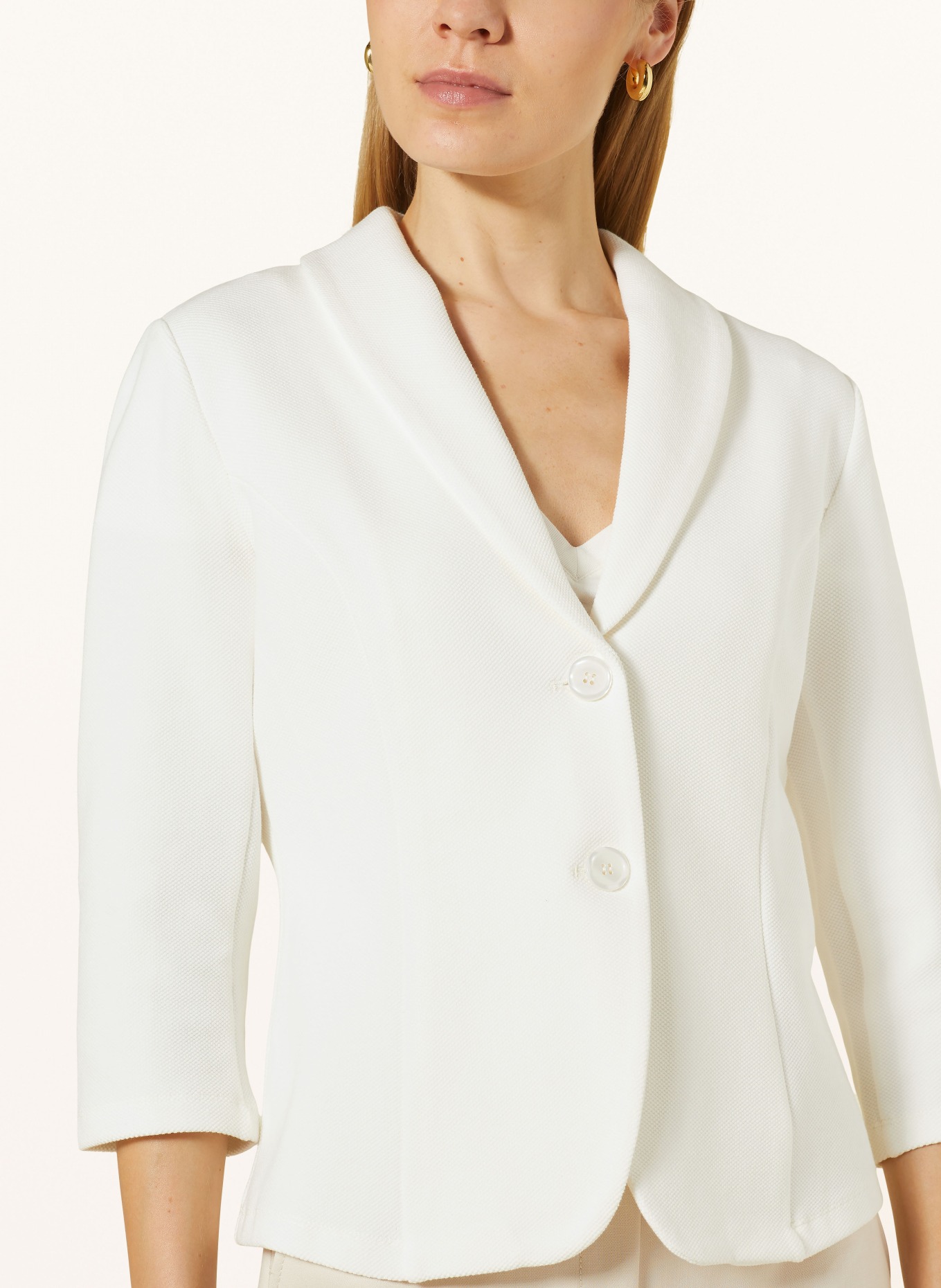 Betty Barclay Piqué blazer with 3/4 sleeves, Color: CREAM (Image 4)