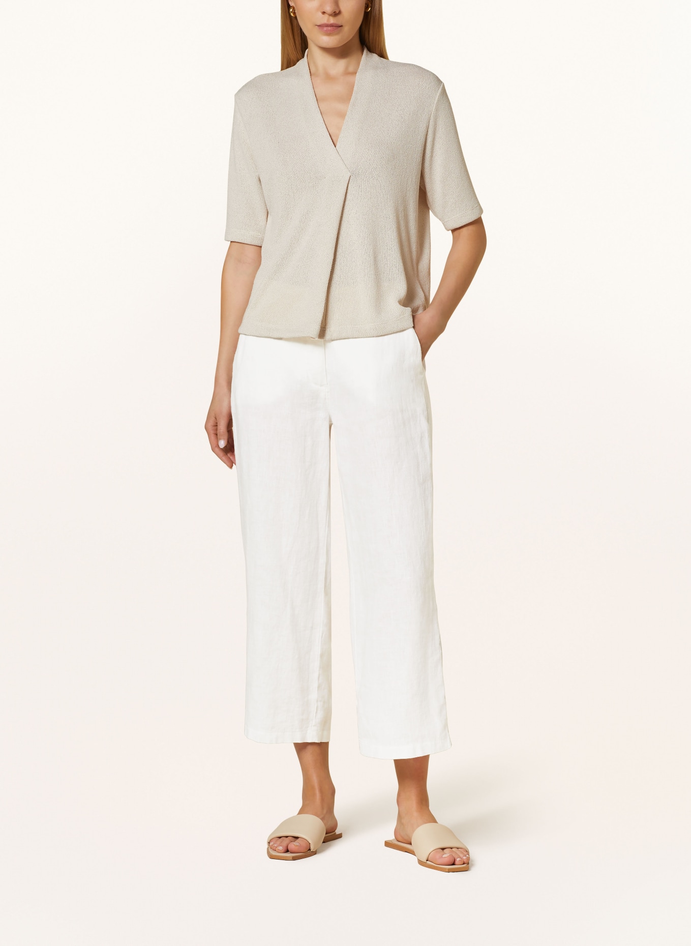 Betty Barclay 7/8 pants made of linen, Color: WHITE (Image 2)