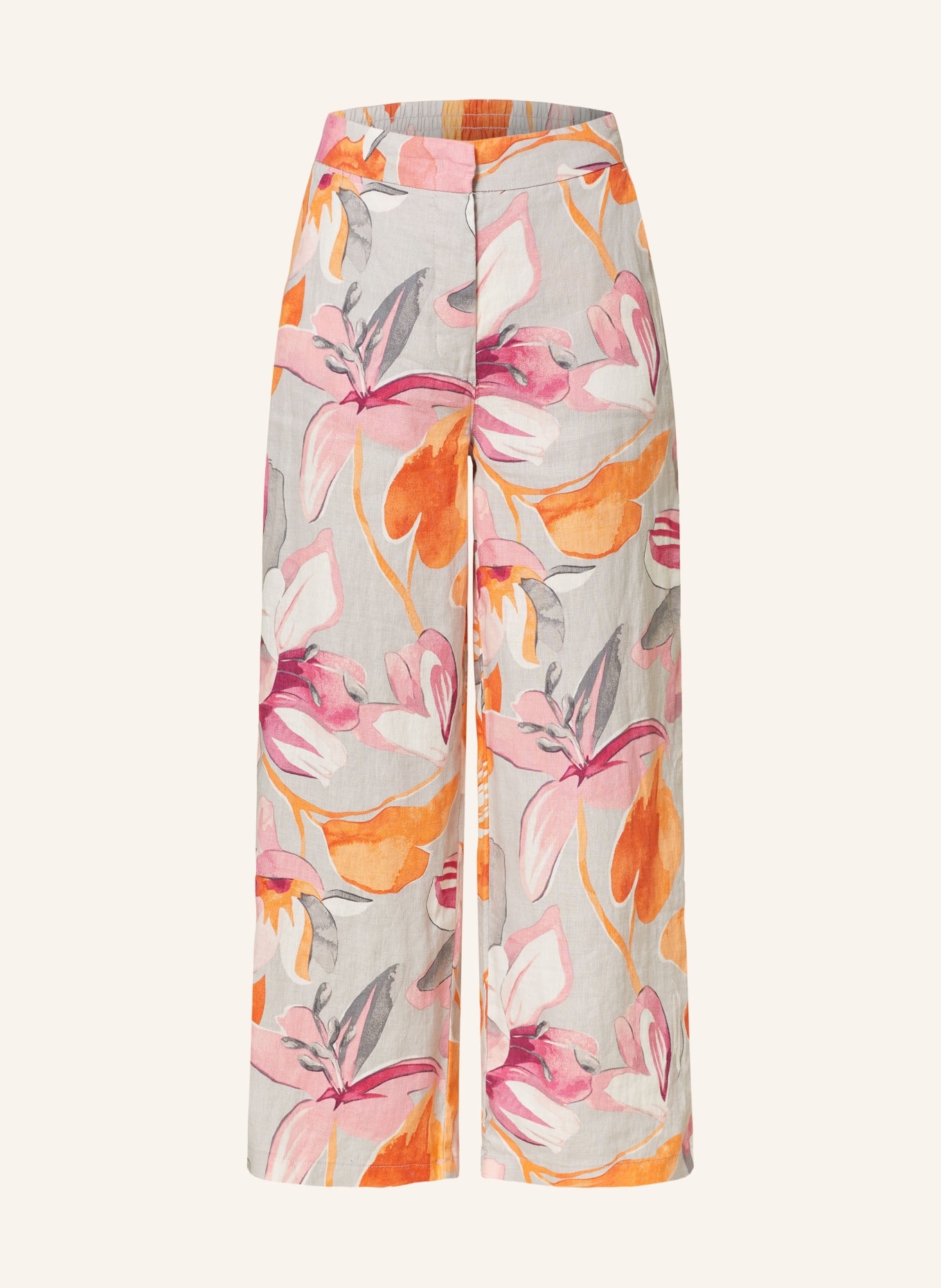Betty Barclay Linen culottes, Color: PINK/ ORANGE/ GRAY (Image 1)