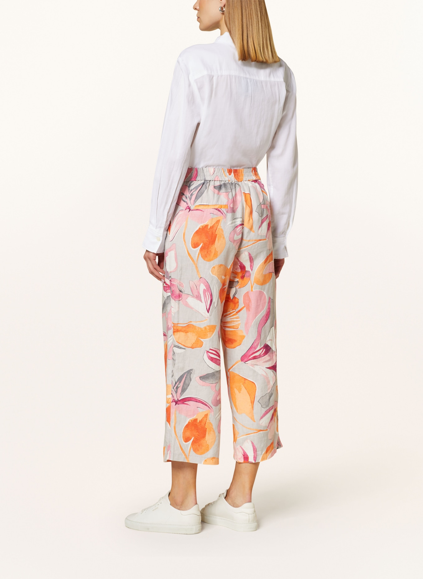 Betty Barclay Linen culottes, Color: PINK/ ORANGE/ GRAY (Image 3)