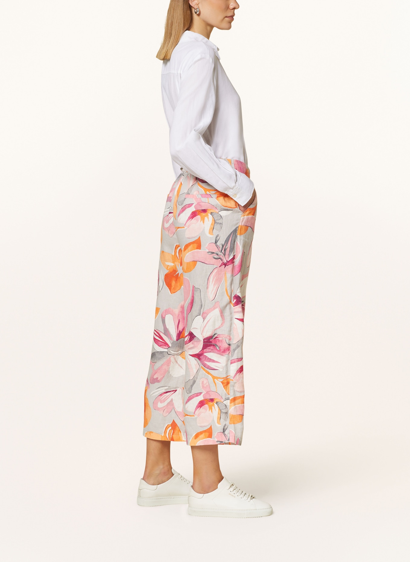 Betty Barclay Linen culottes, Color: PINK/ ORANGE/ GRAY (Image 4)