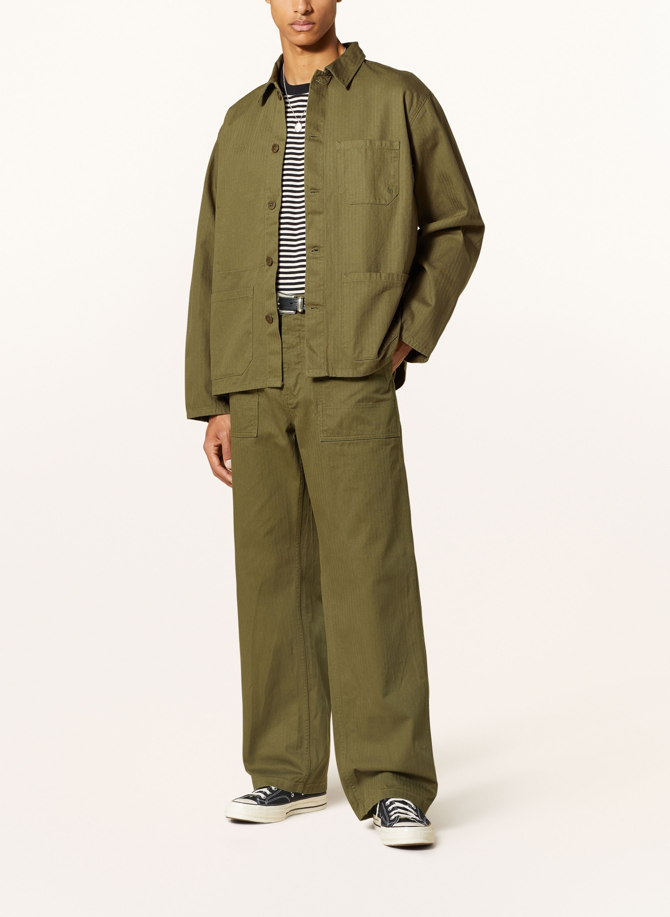 Nudie Jeans Trousers TUFF TONY FATIGUE regular fit, Color: OLIVE (Image 2)