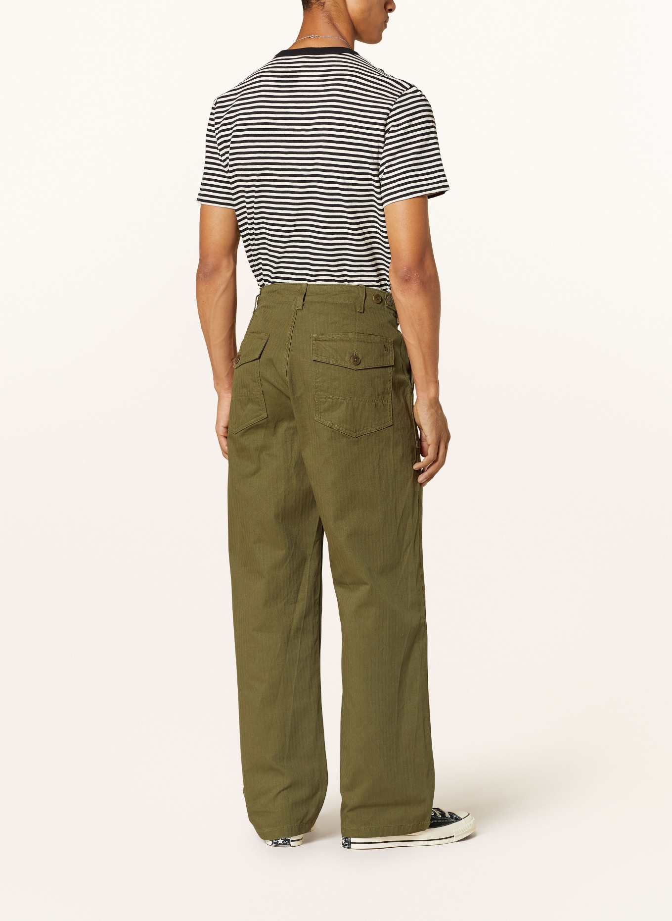 Nudie Jeans Trousers TUFF TONY FATIGUE regular fit, Color: OLIVE (Image 3)
