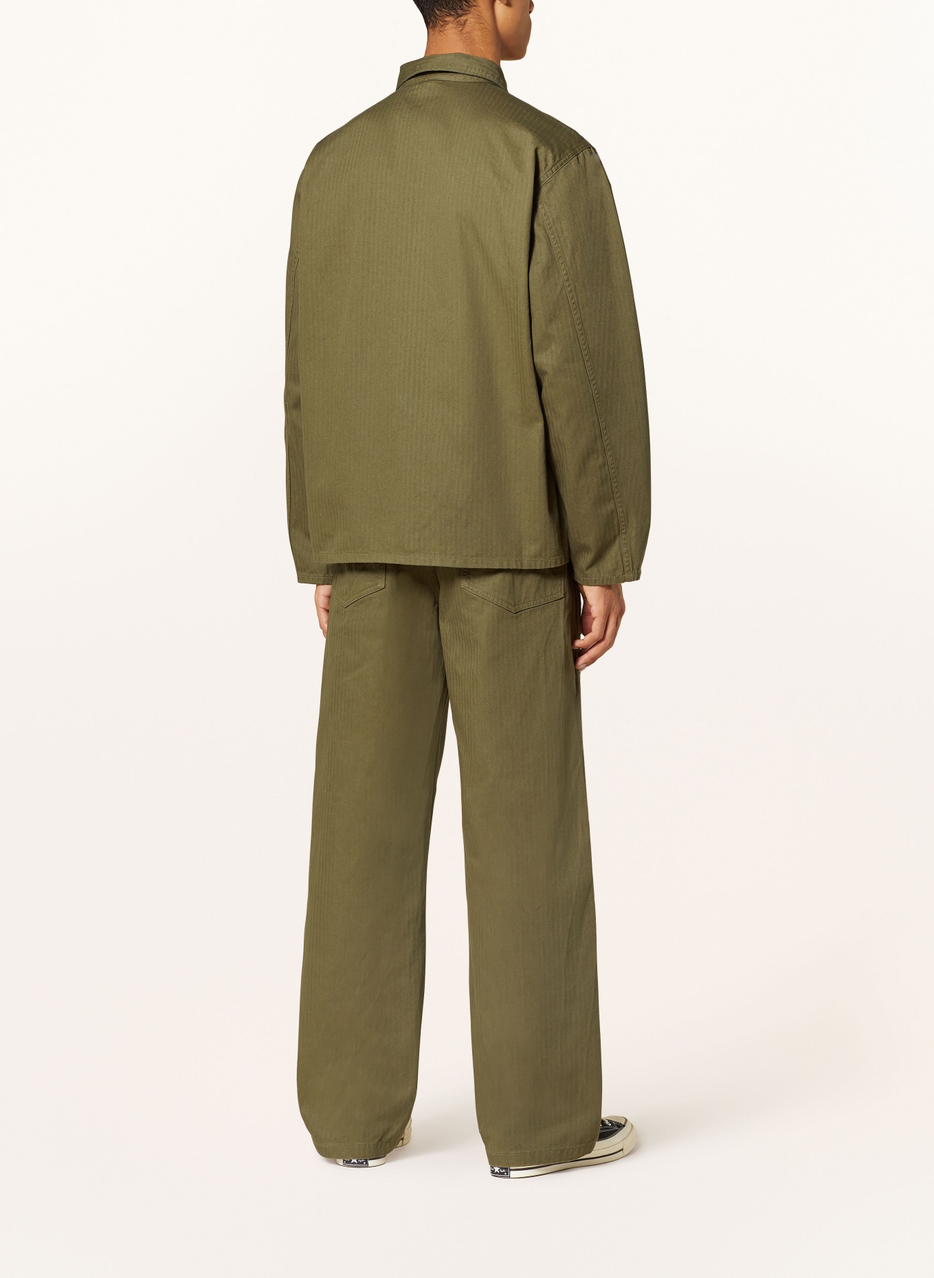 Nudie Jeans Overshirt BUDDY HERRINGBONE, Color: OLIVE (Image 3)