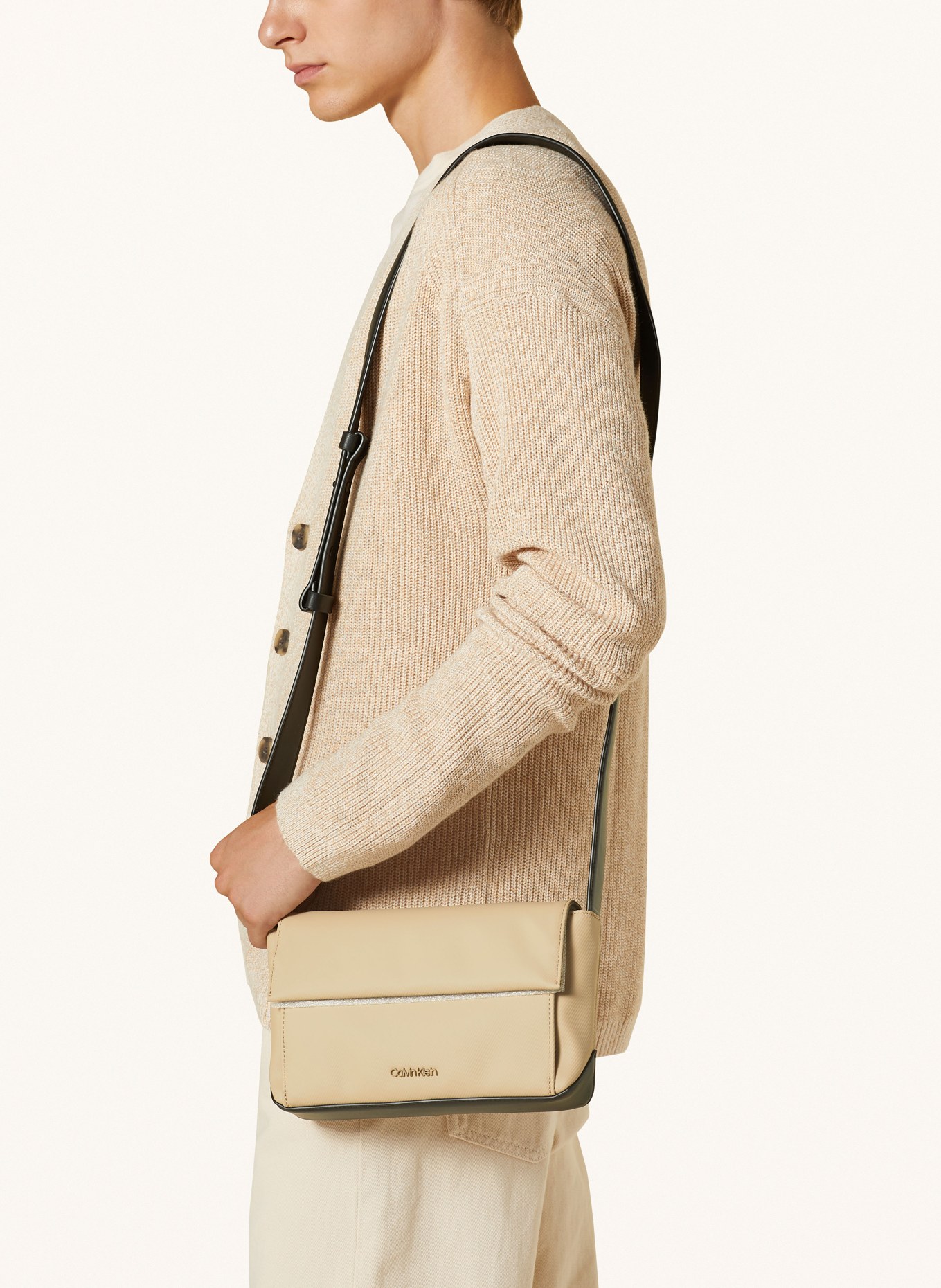 Calvin Klein Crossbody bag ORIGAMI, Color: BEIGE/ BLACK (Image 4)