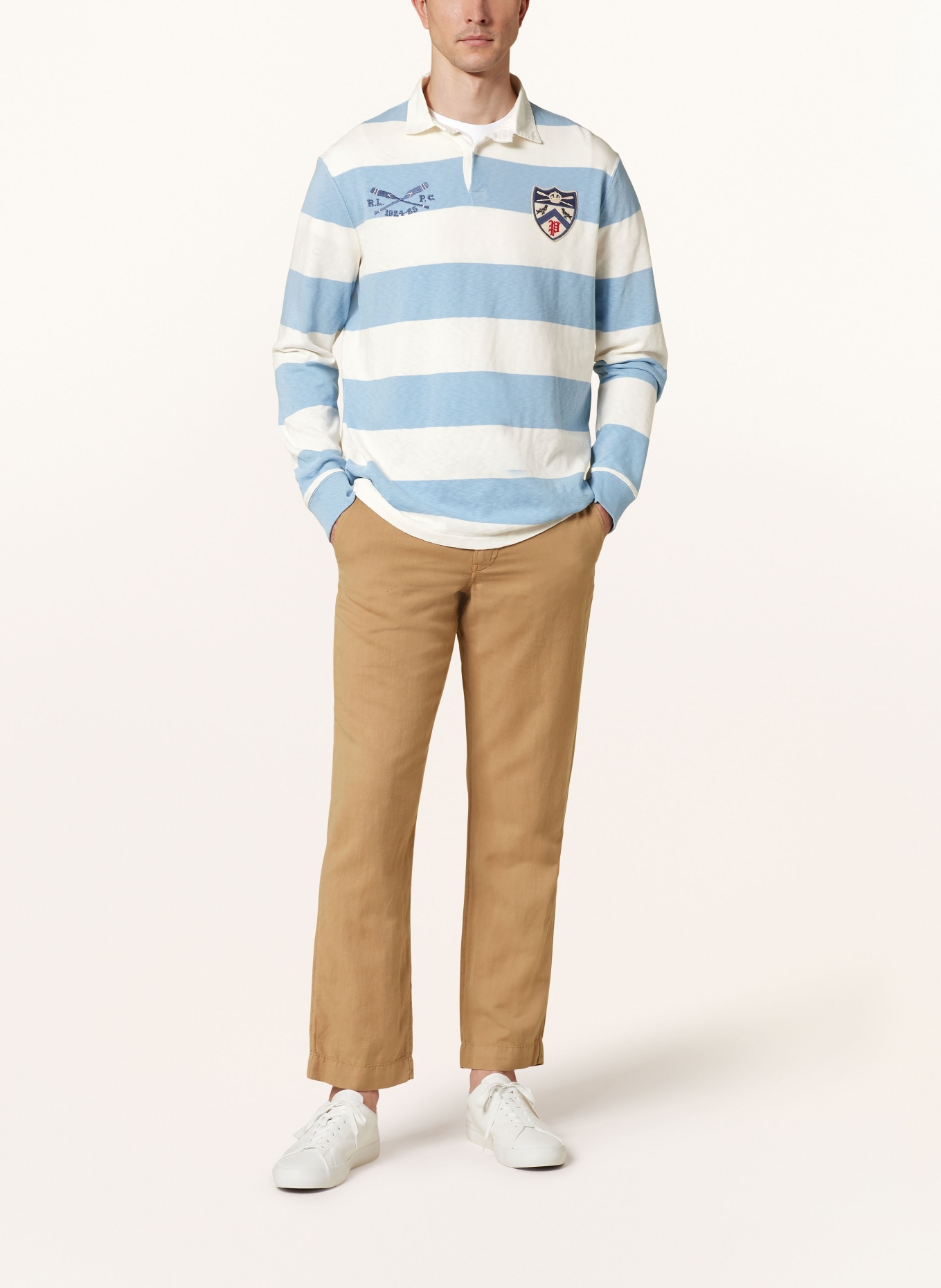 POLO RALPH LAUREN Rugby shirt SUMMER ANTIQUE, Color: WHITE/ LIGHT BLUE/ RED (Image 2)