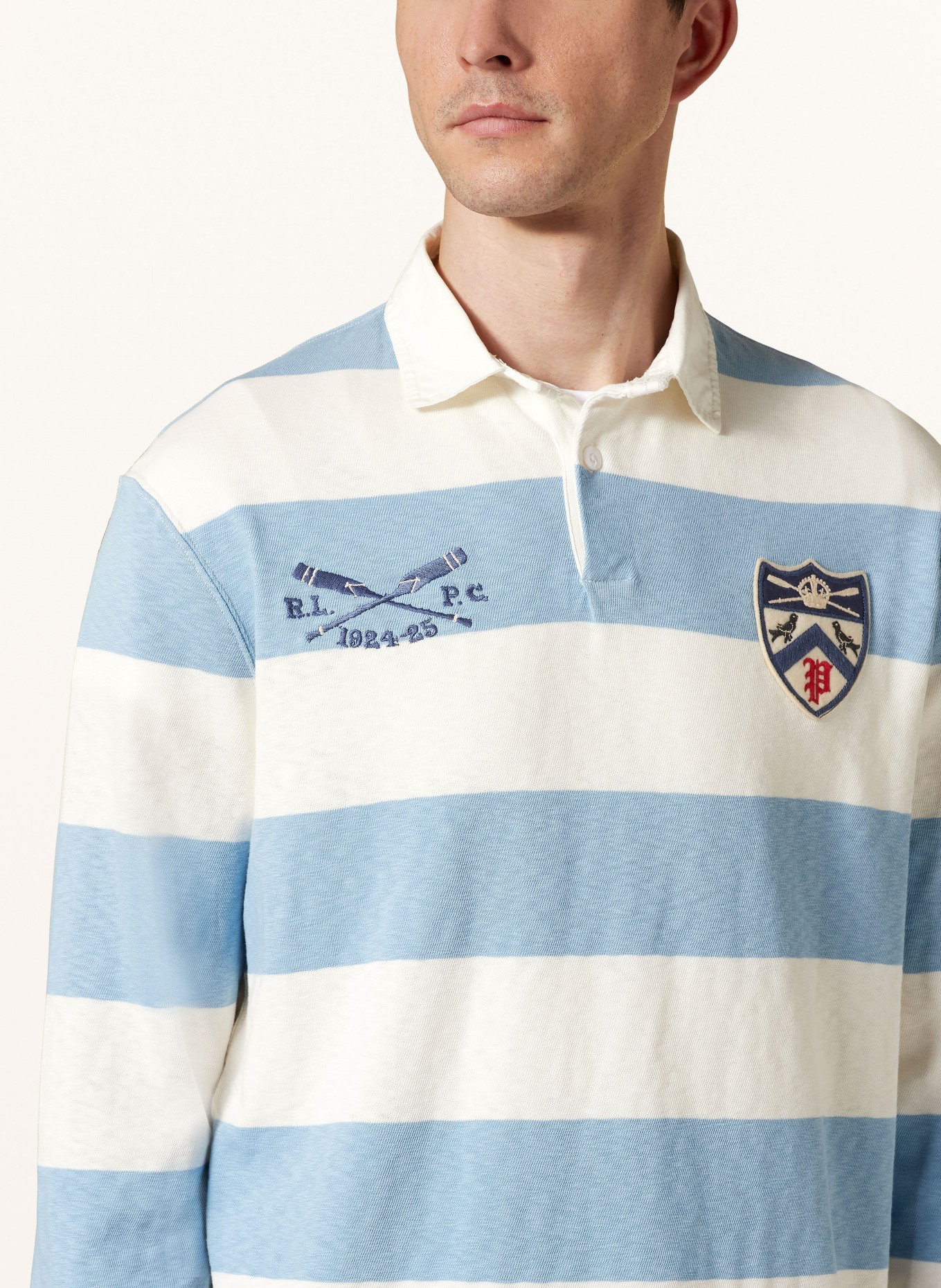 POLO RALPH LAUREN Rugby shirt SUMMER ANTIQUE, Color: WHITE/ LIGHT BLUE/ RED (Image 4)