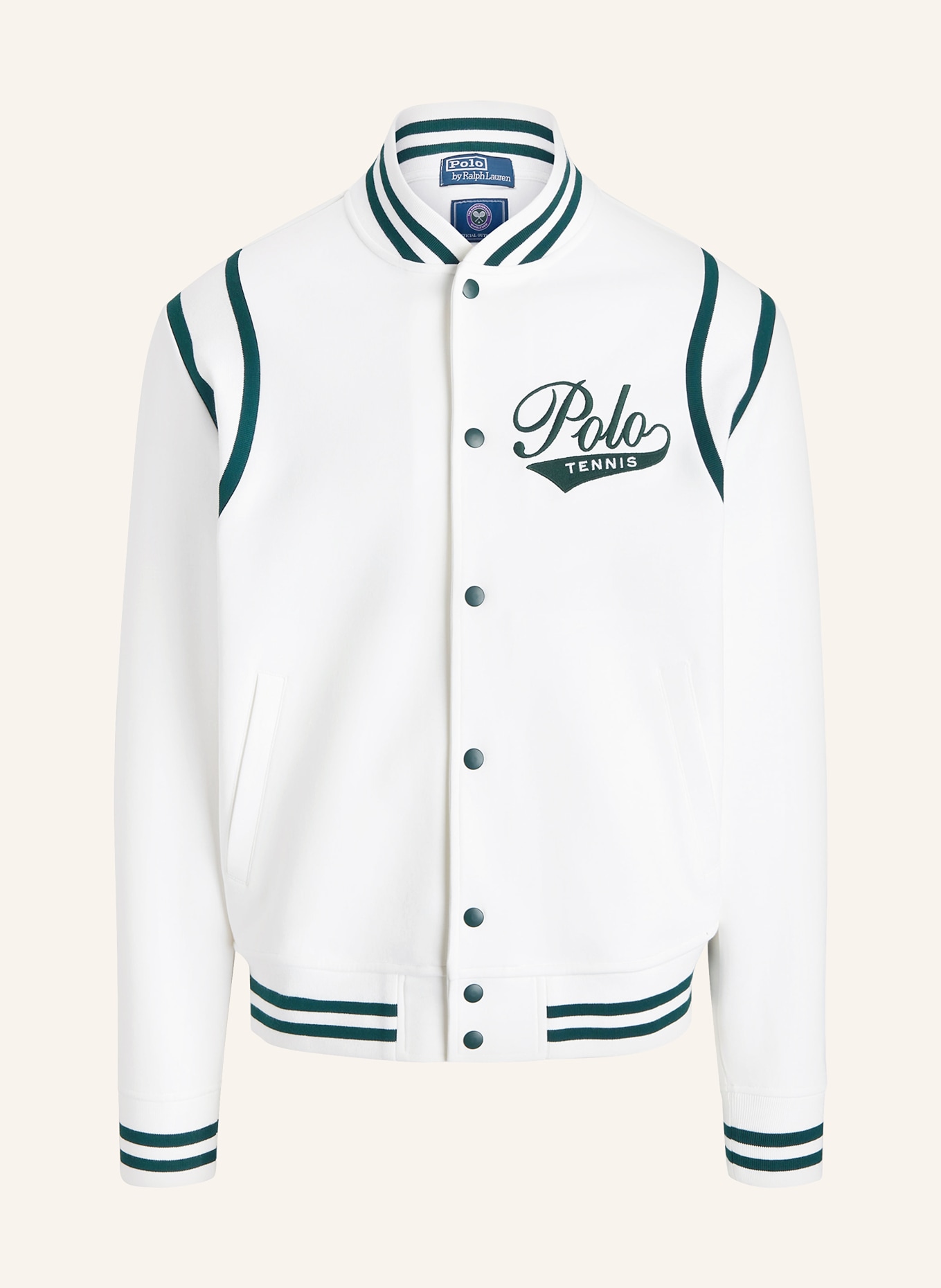 POLO RALPH LAUREN College jacket, Color: CREAM/ GREEN (Image 1)