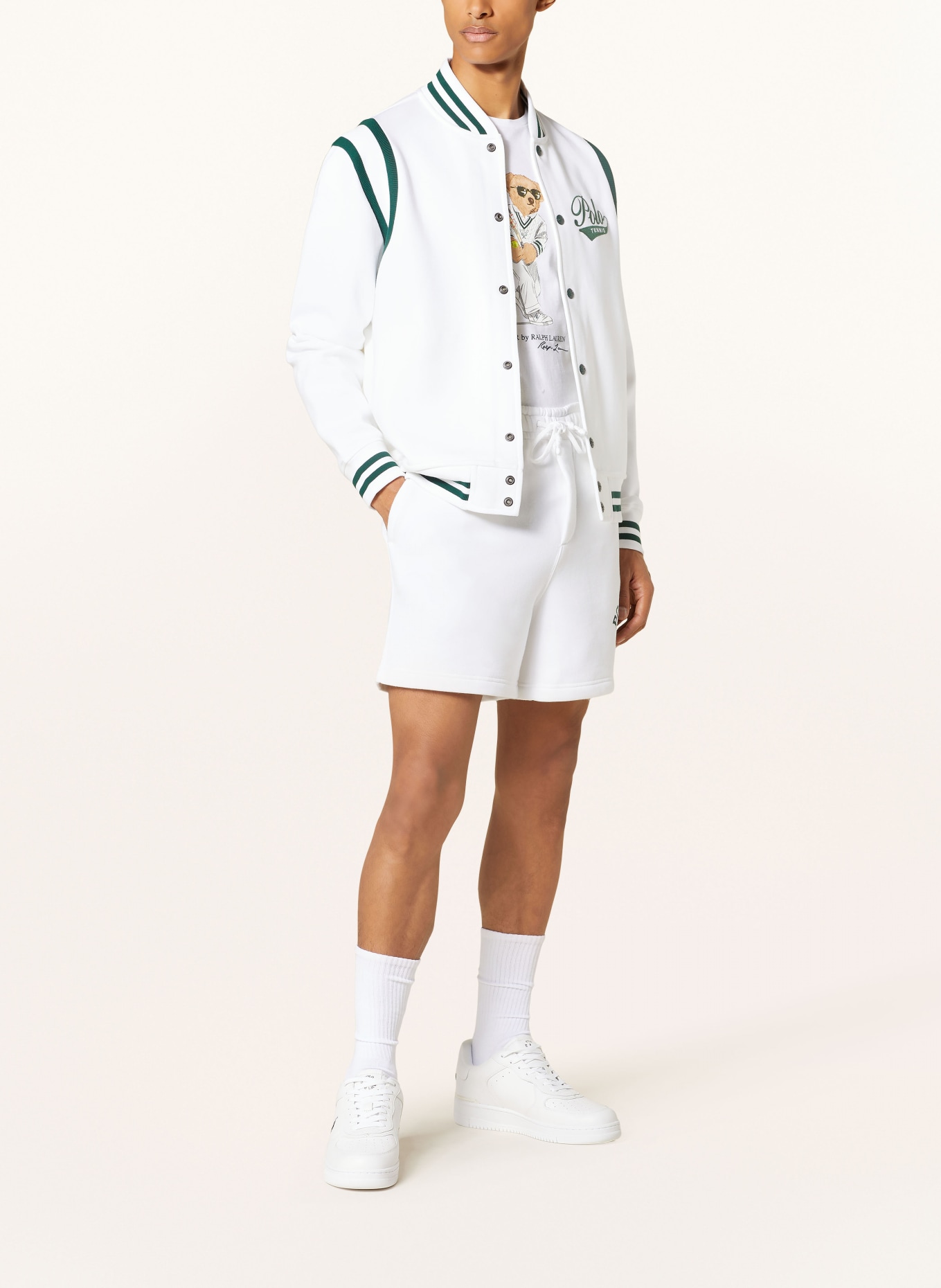 POLO RALPH LAUREN College jacket, Color: CREAM/ GREEN (Image 2)