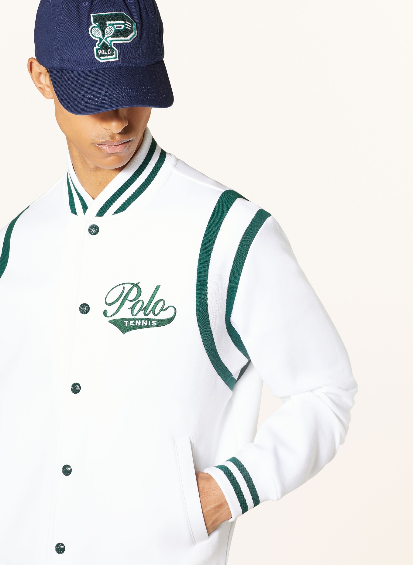 POLO RALPH LAUREN College jacket, Color: CREAM/ GREEN (Image 4)