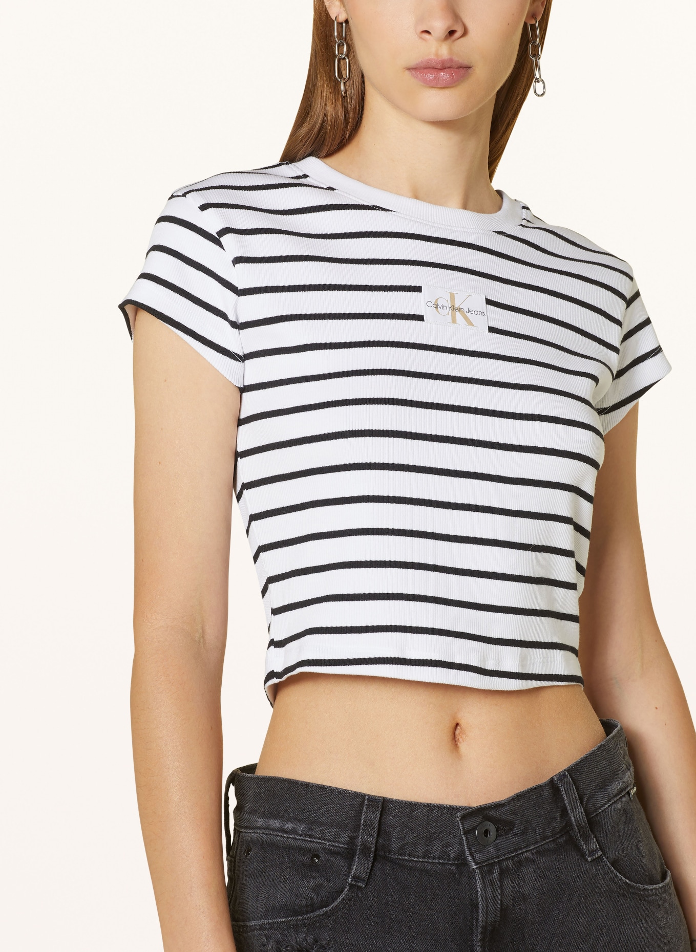 Calvin Klein Jeans T-Shirt, Farbe: WEISS/ SCHWARZ (Bild 4)