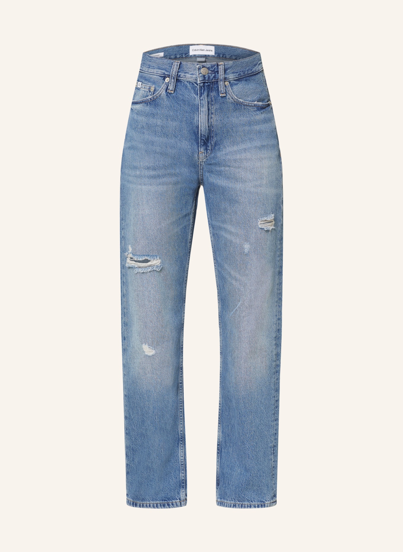 Calvin Klein Jeans Jeansy w stylu destroyed, Kolor: 1AA Denim Light (Obrazek 1)