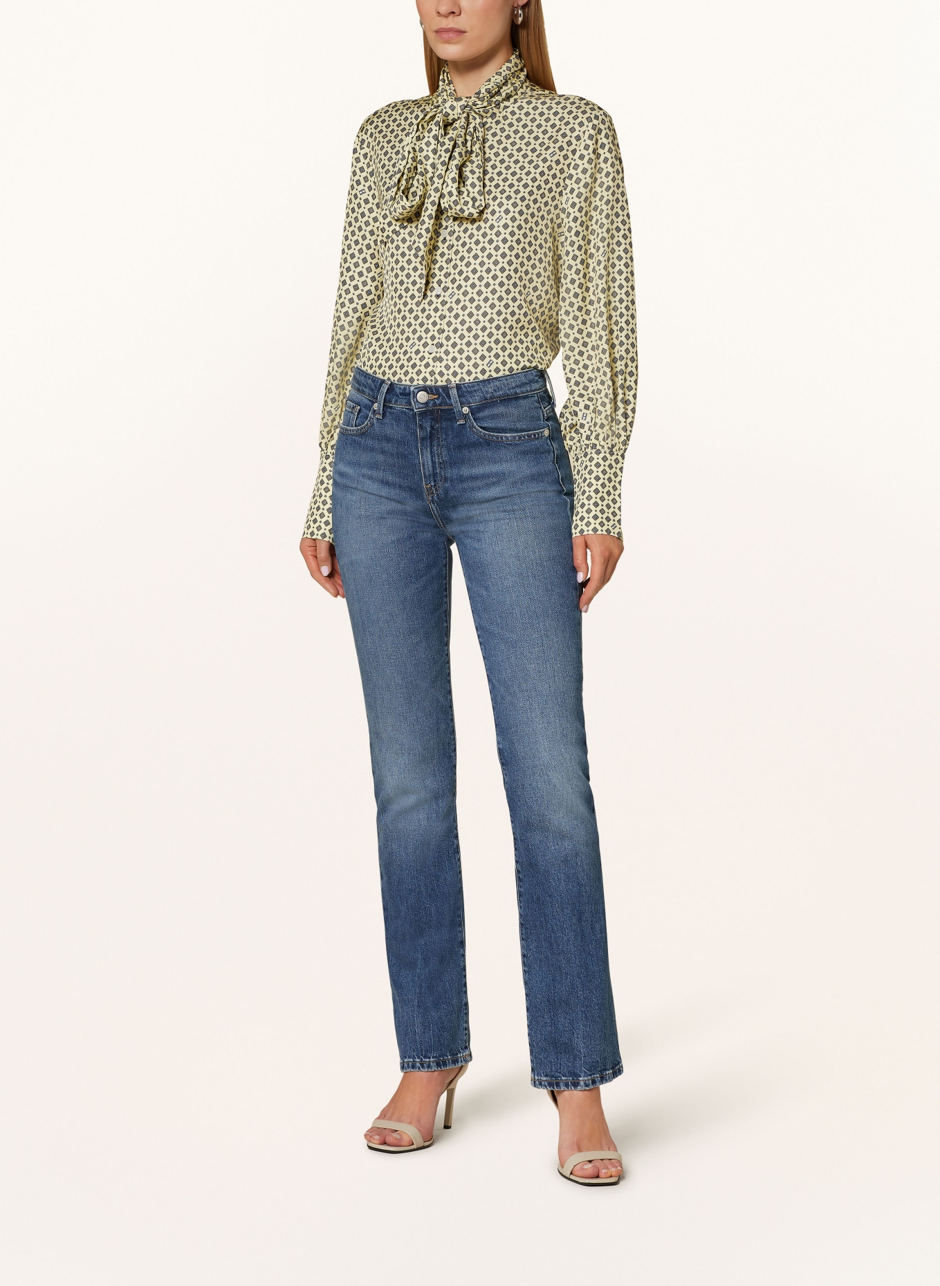 TOMMY HILFIGER Bow-tie blouse: 0LJ Heritage Foulard/ Lemon Zest