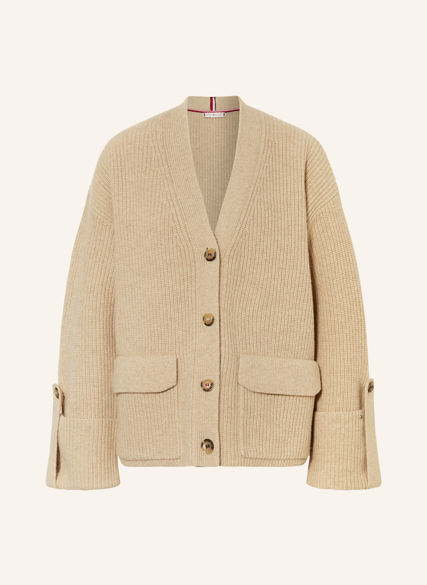 TOMMY HILFIGER Cardigan: BEIGE