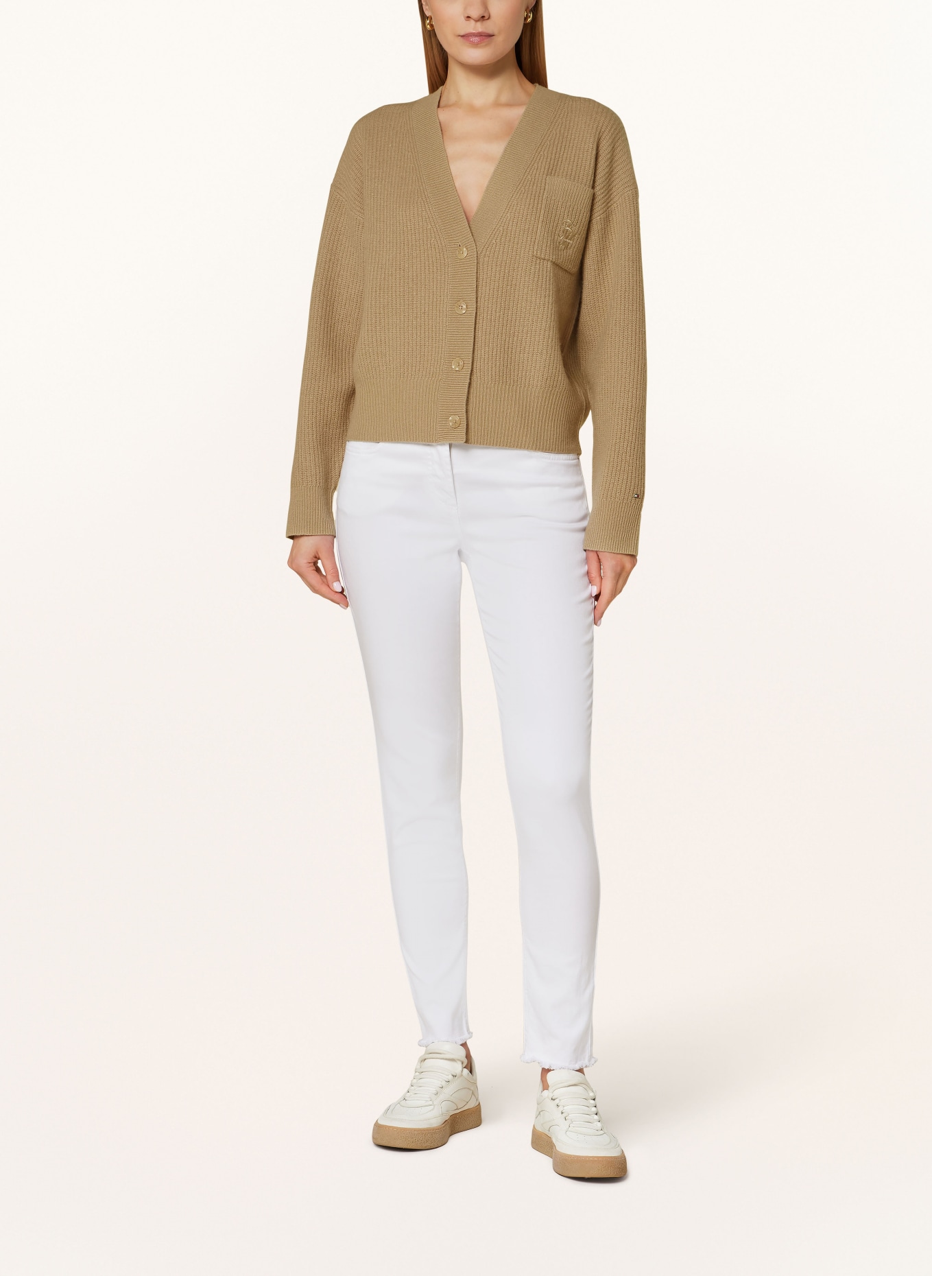 TOMMY HILFIGER Strickjacke: BEIGE
