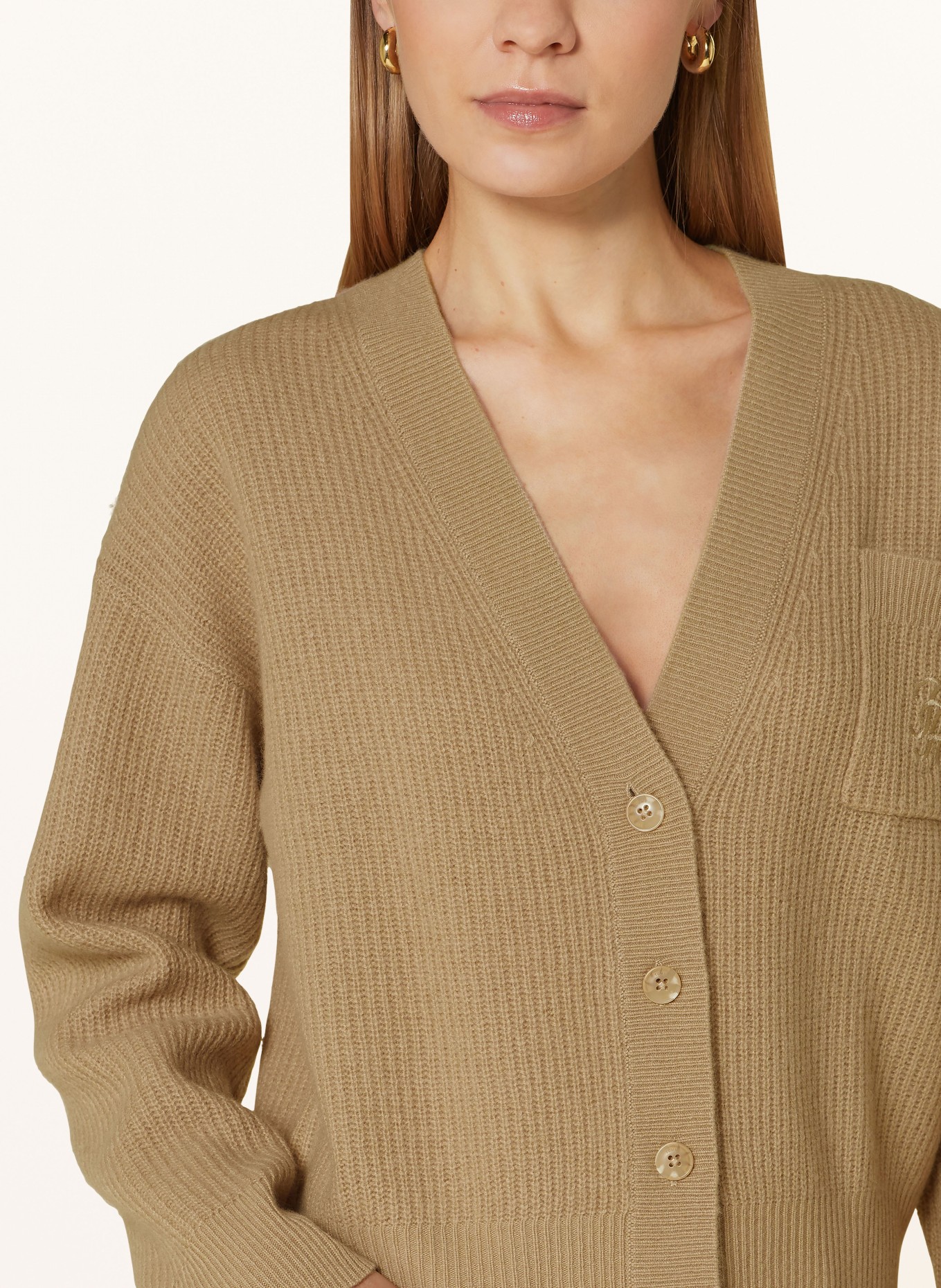 TOMMY HILFIGER Strickjacke: BEIGE