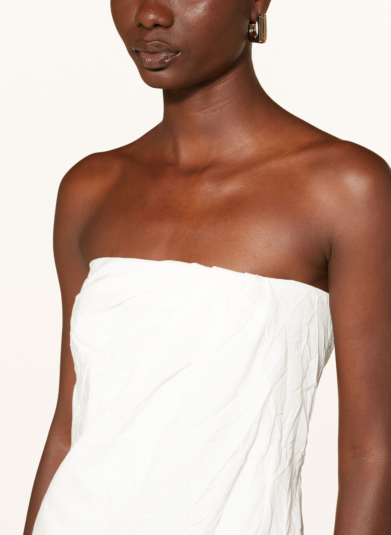 GAUGE81 Cocktailkleid TULA mit Leinen: WEISS