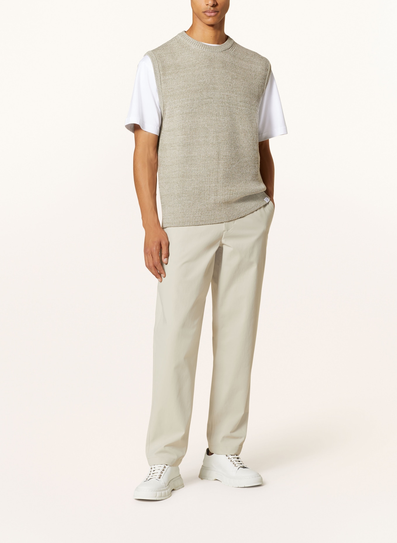 NORSE PROJECTS Sweater vest, Color: LIGHT GREEN/ CREAM (Image 2)