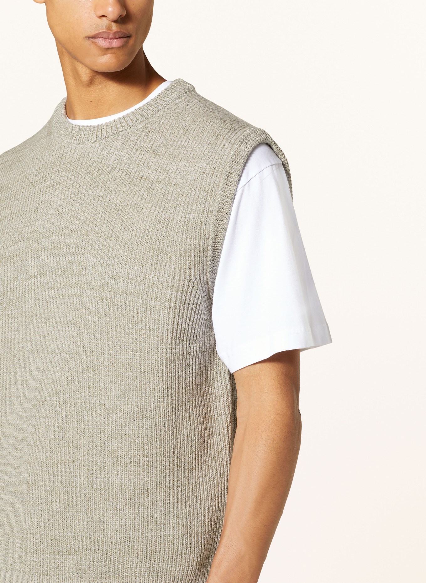 NORSE PROJECTS Sweater vest, Color: LIGHT GREEN/ CREAM (Image 4)