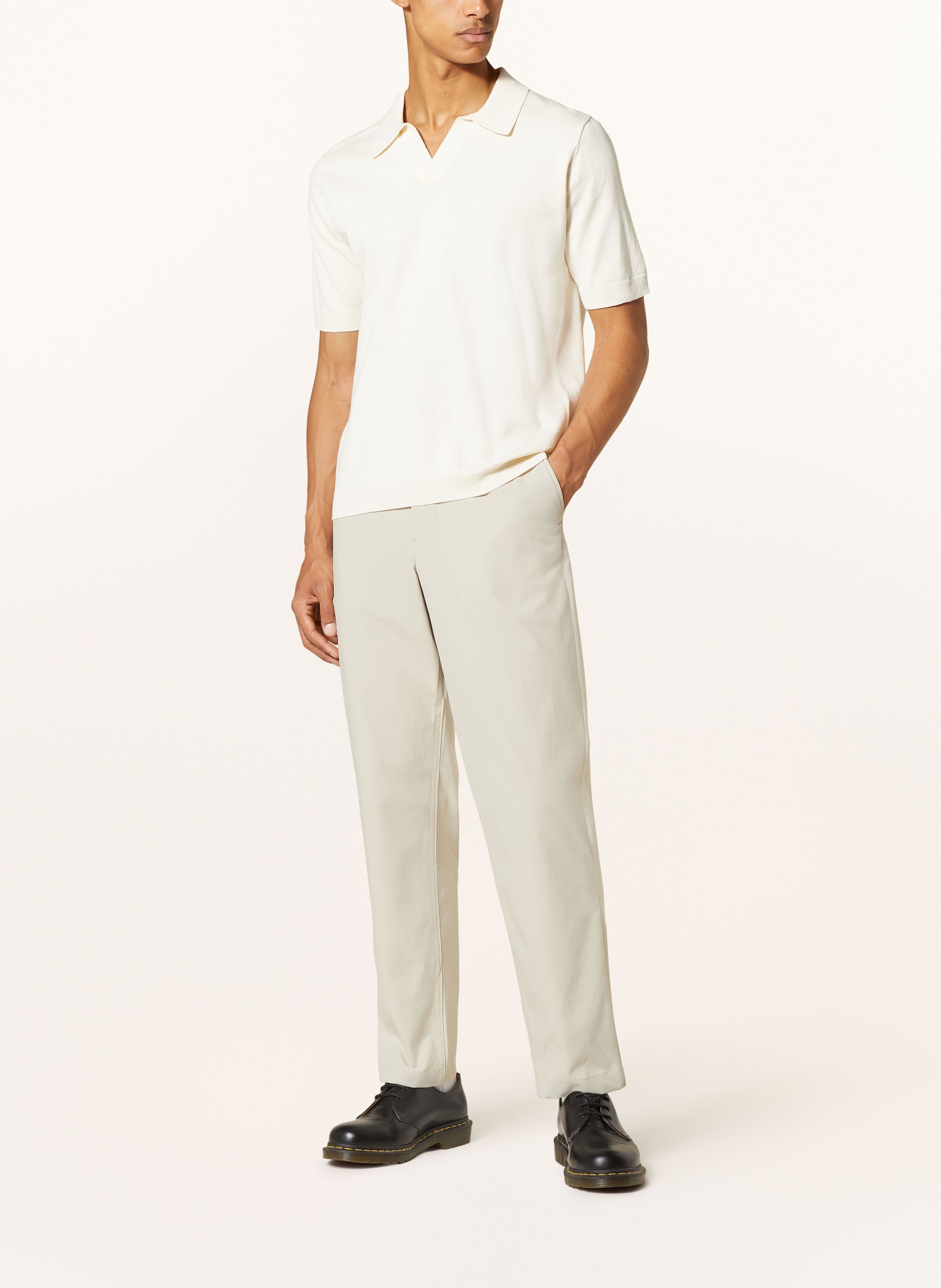 NORSE PROJECTS Knitted polo shirt LEIF with linen, Color: ECRU (Image 2)