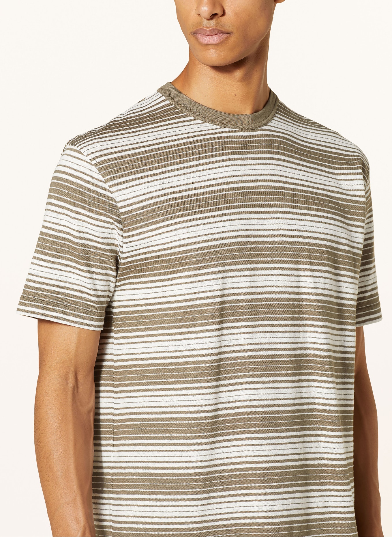 NORSE PROJECTS T-shirt JOHANNES, Color: WHITE/ KHAKI (Image 4)