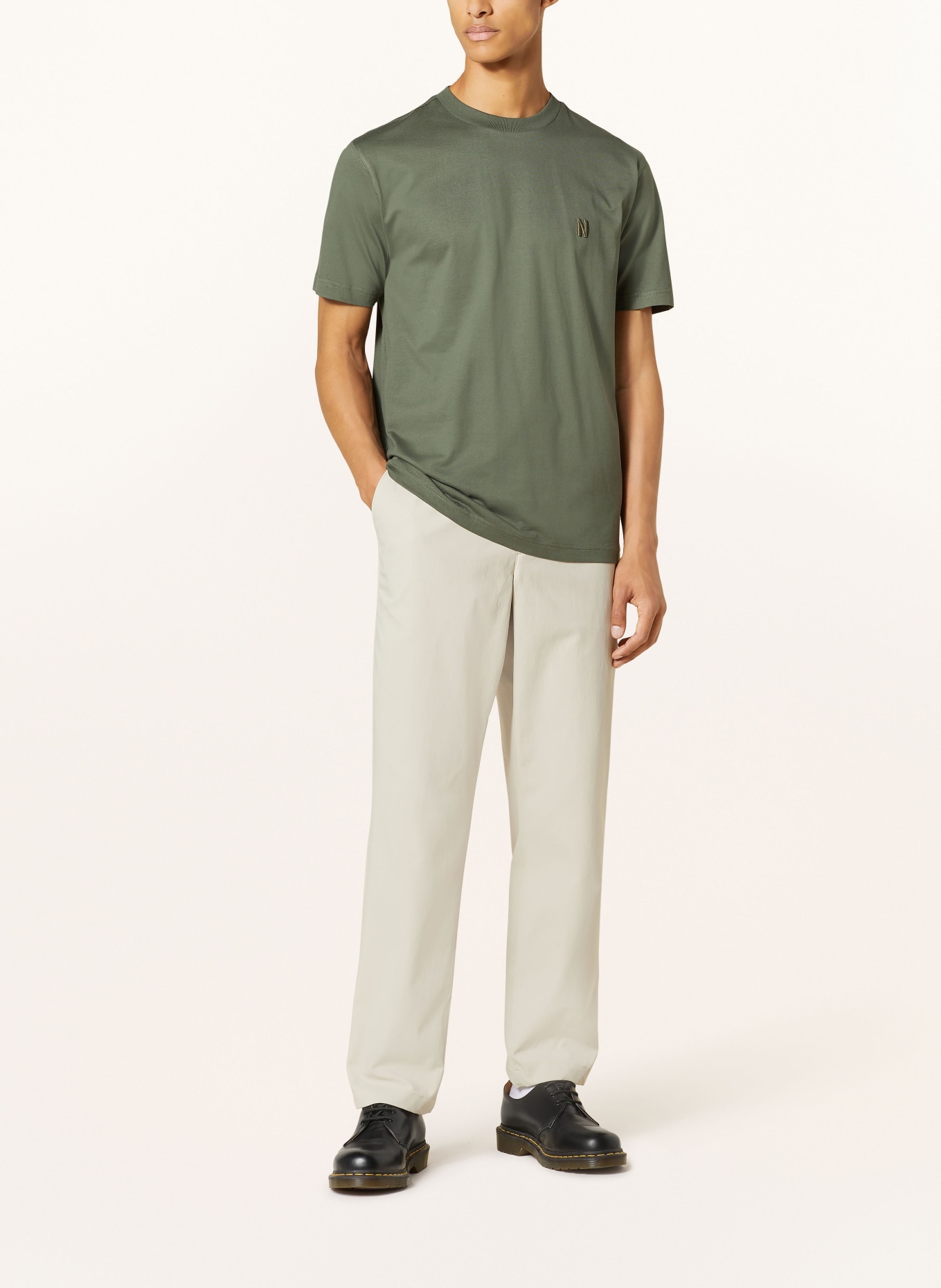 NORSE PROJECTS T-shirt JOHANNES, Color: DARK GREEN (Image 2)